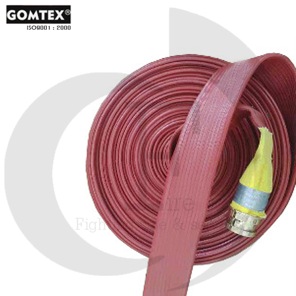 GOMTEX สายส่งน้ำดับเพลิงยางสังเคราะห์ไนไตรด์ 3 ชั้น เสริมโพลีเอสเตอร์ มาตราฐาน