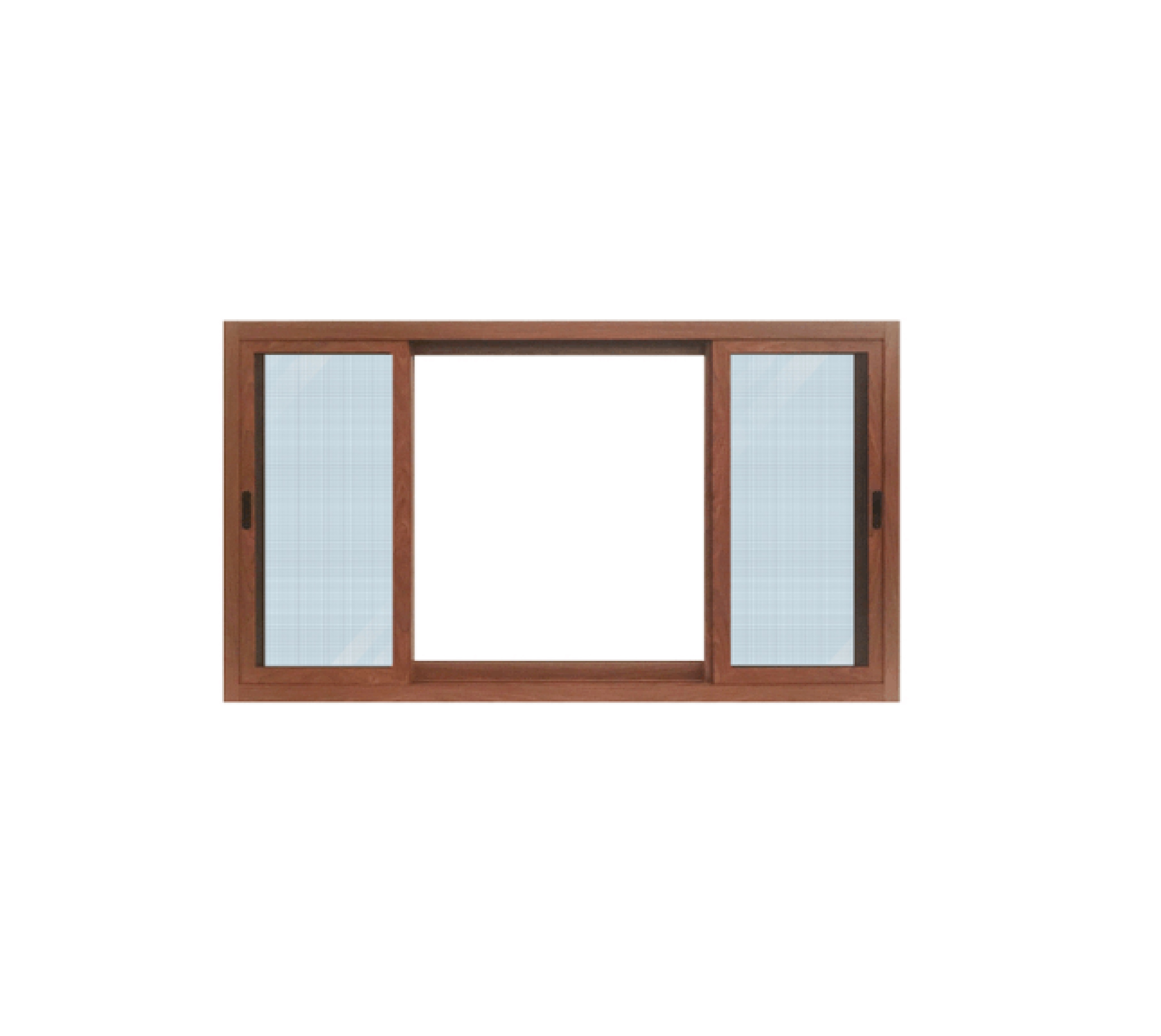 WELLINGTAN หน้าต่างอะลูมิเนียม บานเลื่อน SFS(D) TK1811SS-3P 180x110ซม. สีไม้สัก