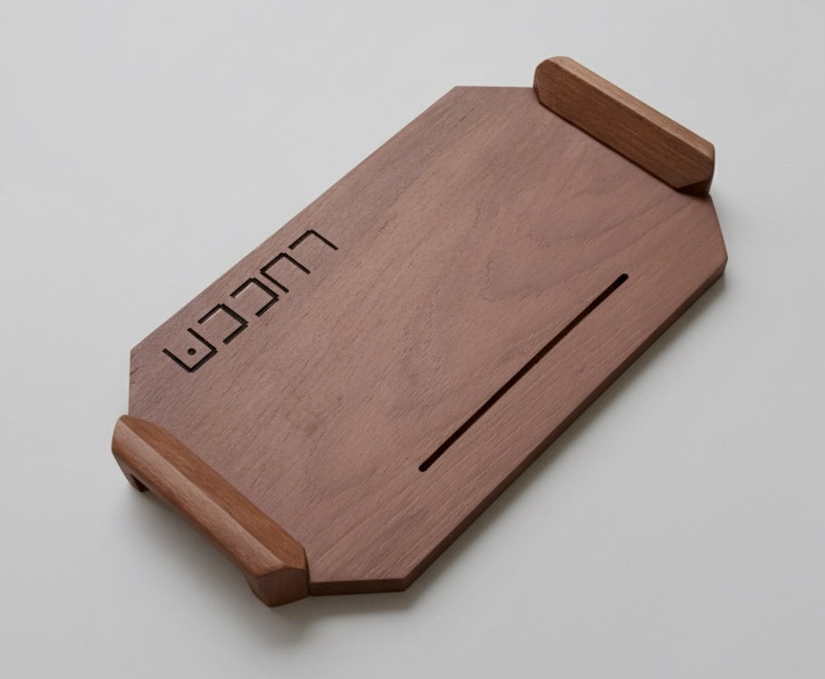 ถาดไม้สัก ยิงเลเซอร์