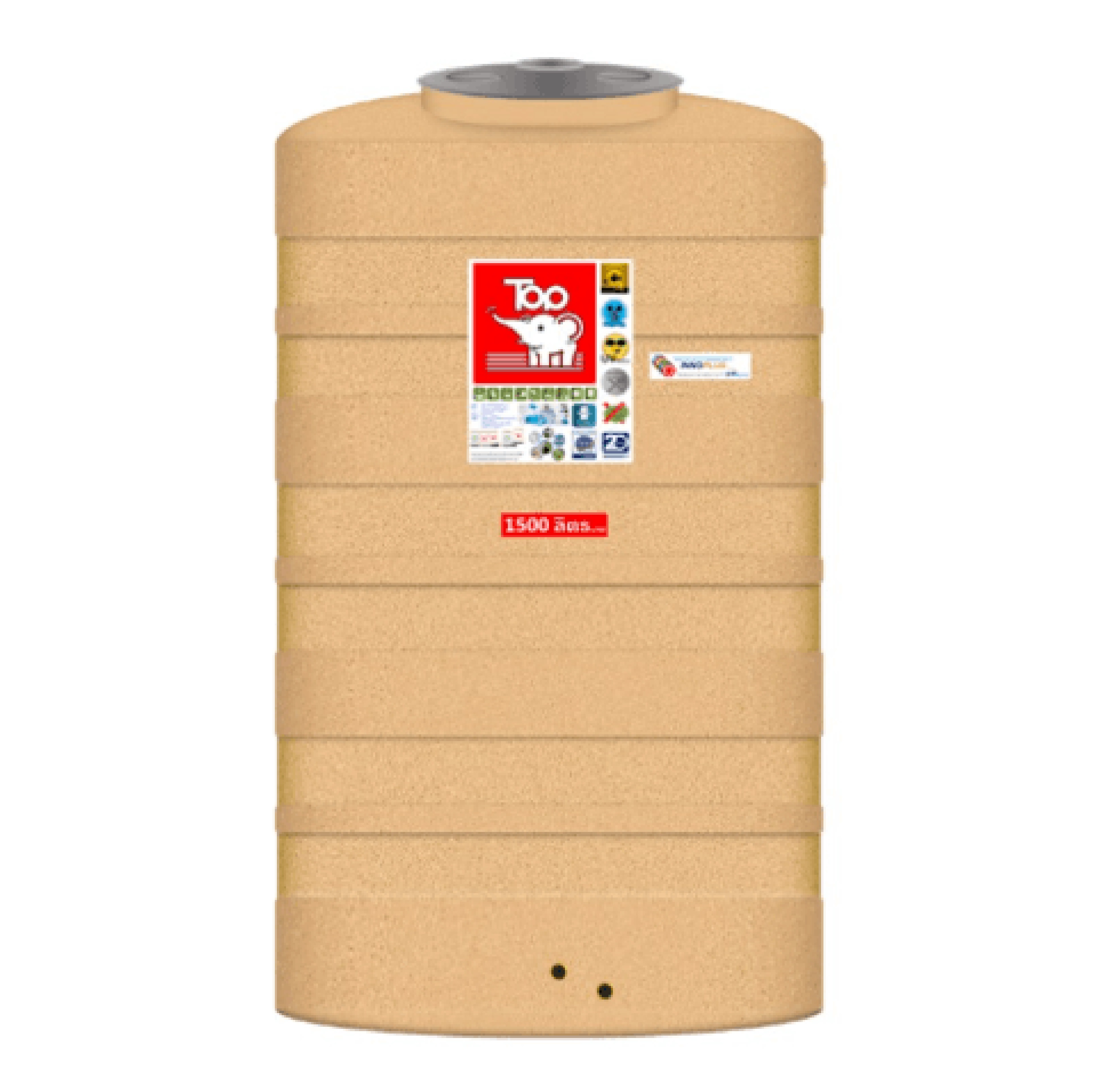 TOP ถังเก็บน้ำพอลิเมอร์ (แกรนิต) 1500L รุ่น TNT - 1500ล.