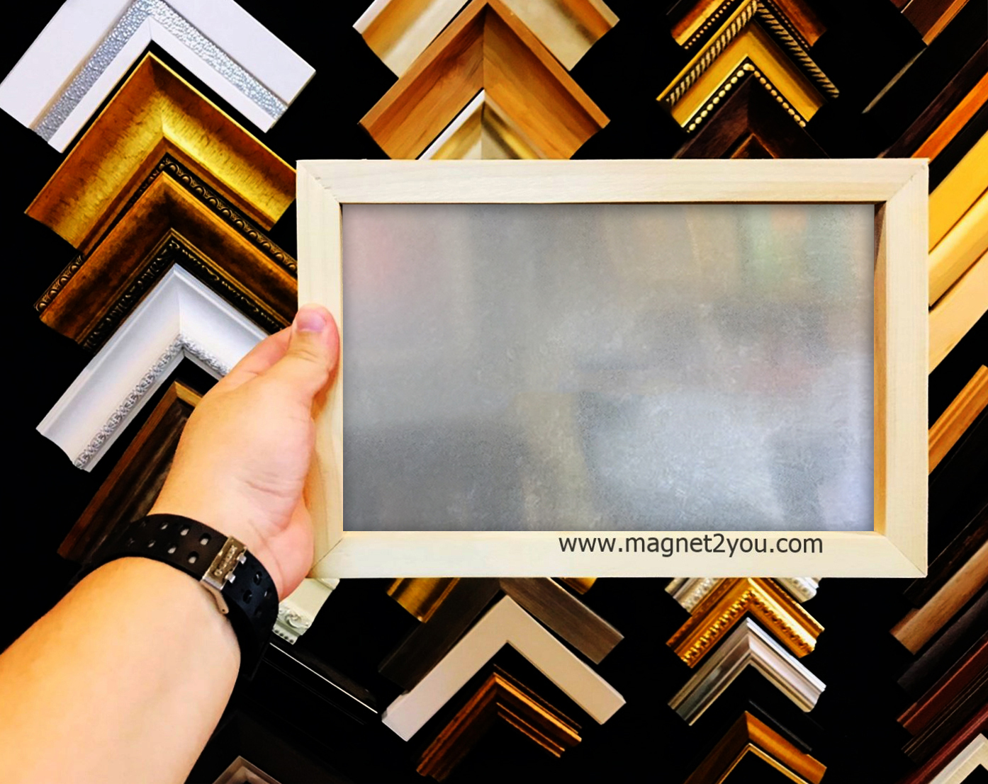 กระดานบรอนซ์ 20x30 (A4) ติดผนังเลือกสีกรอบได้
