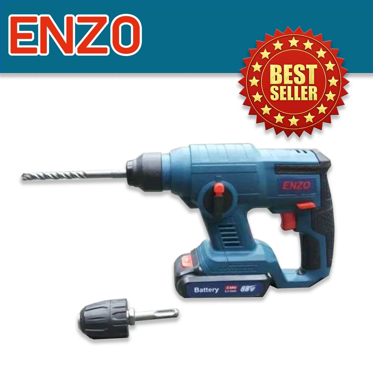 สว่านโรตารี่ไร้สาย ยี่ห้อ ENZO 88V 2 ระบบ