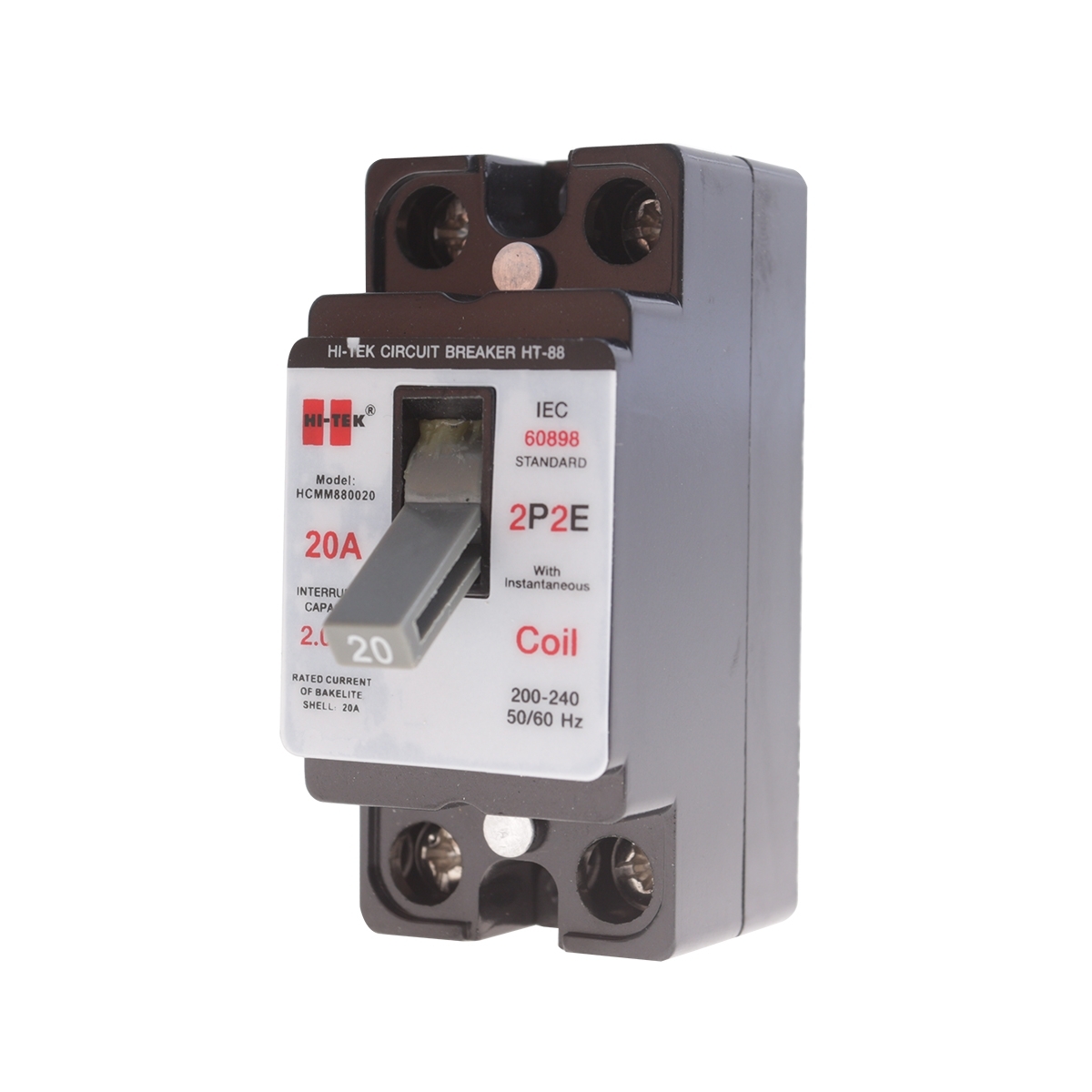 HI-TEK เบรกเกอร์ 2P 20A รุ่น HT88 สีดำ