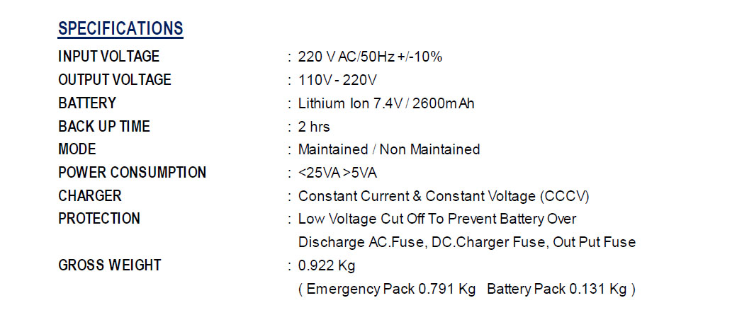 LED Emergency Power Pack