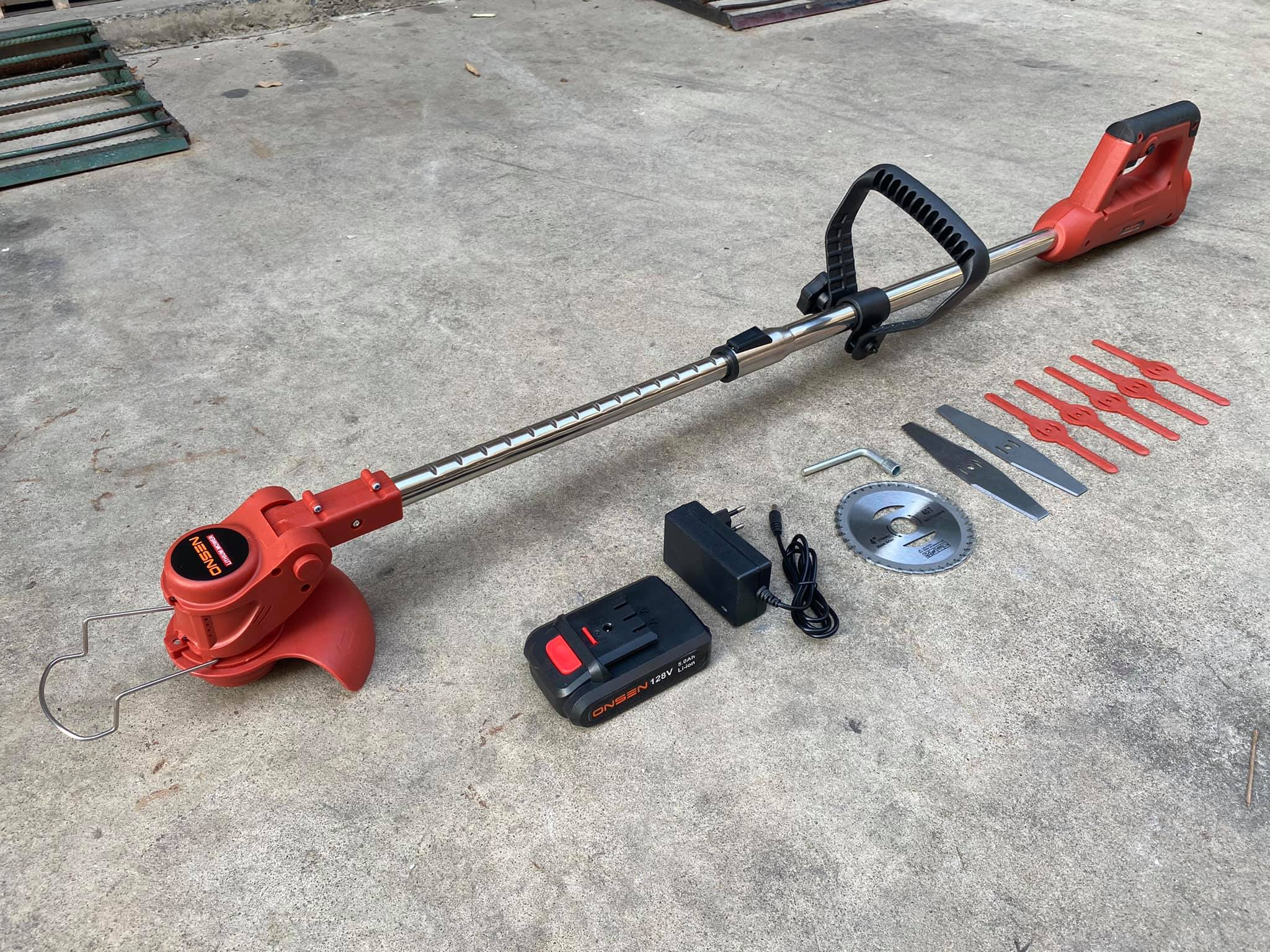 เครื่องตัดหญ้าแบต Onsen 128V แถมใบตัดรวม 8 ใบ