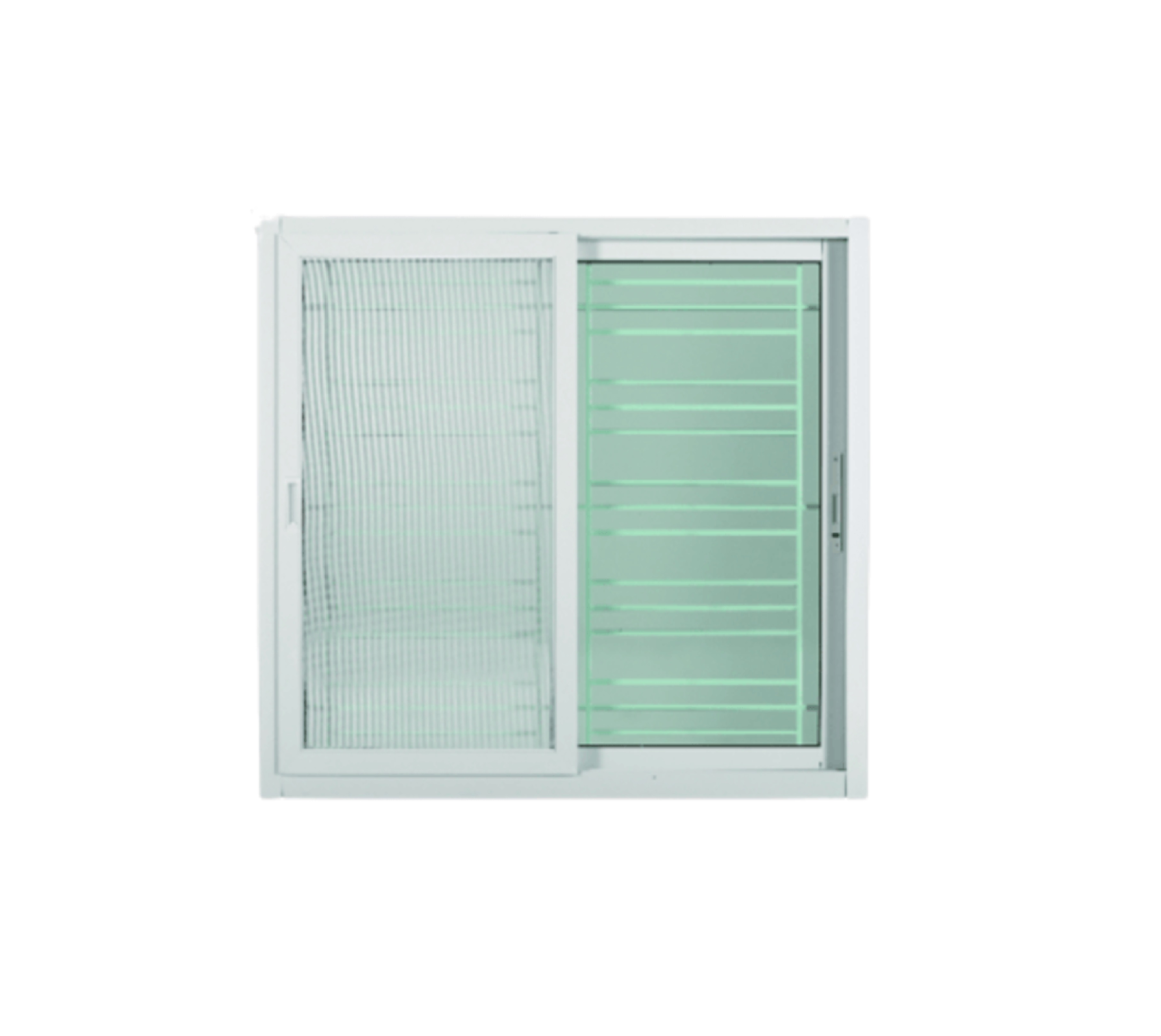 WELLINGTAN หน้าต่างอลูมิเนียมติดเหล็กดัด บานเลื่อน SS ICWG1211-2P 120x110ซม. สีขาว
