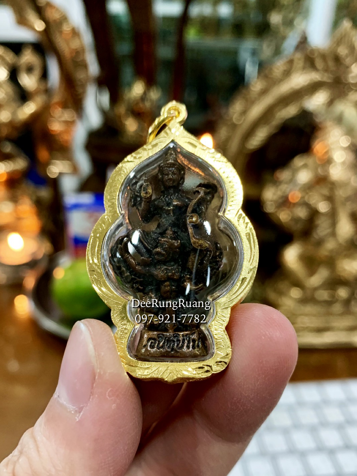 พระนารายณ์ ทรงครุฑ วัดศรีทรงธรรม ***เลี่ยมกรอบทองไมครอน***
