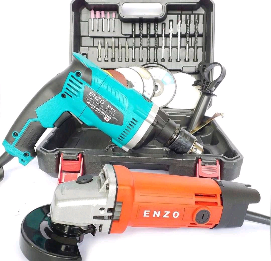 สว่าน 5 หุน + หินเจีย 4 นิ้ว ENZO พร้อมอุปกรณ์ในกล่อง