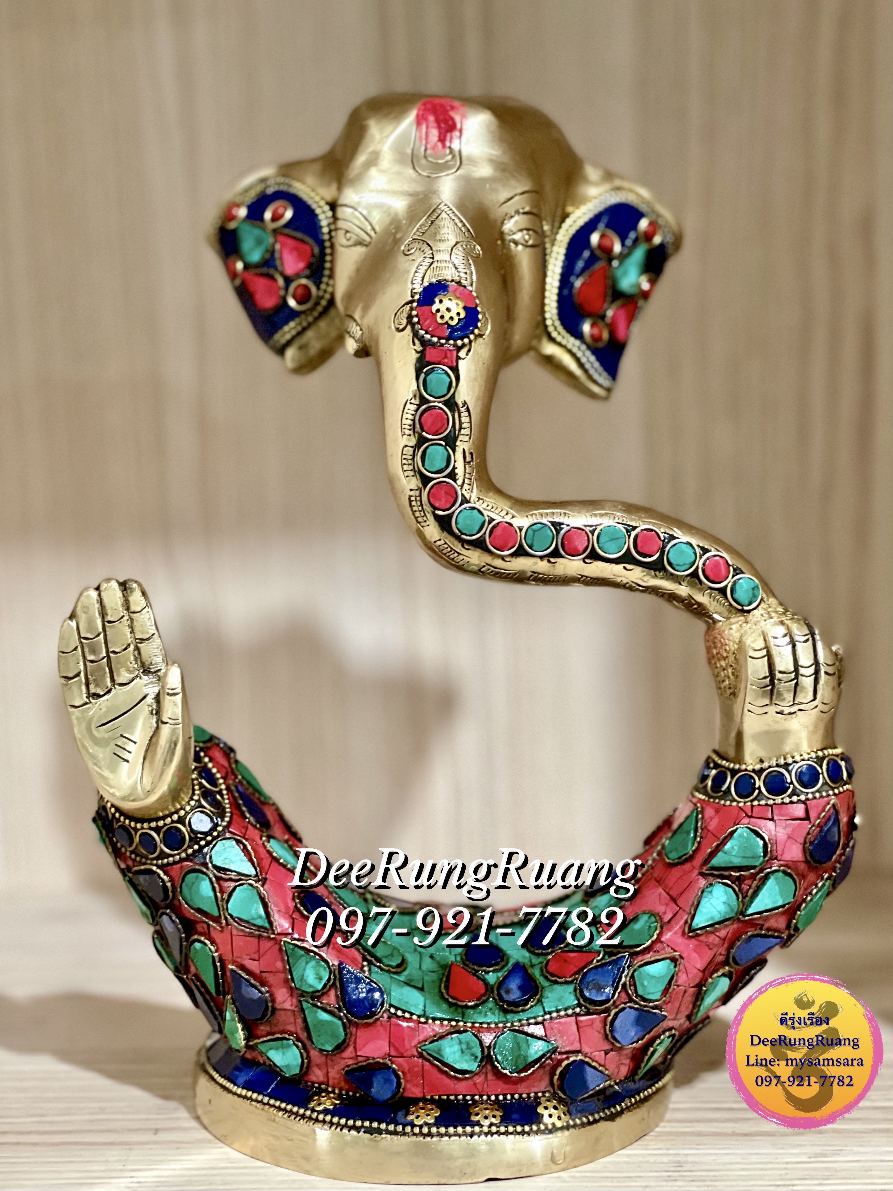 พระพิฆเนศ ประทานพร งวงจุ่มขนม (Abstract Ganesha) ***สูง 10 นิ้ว***