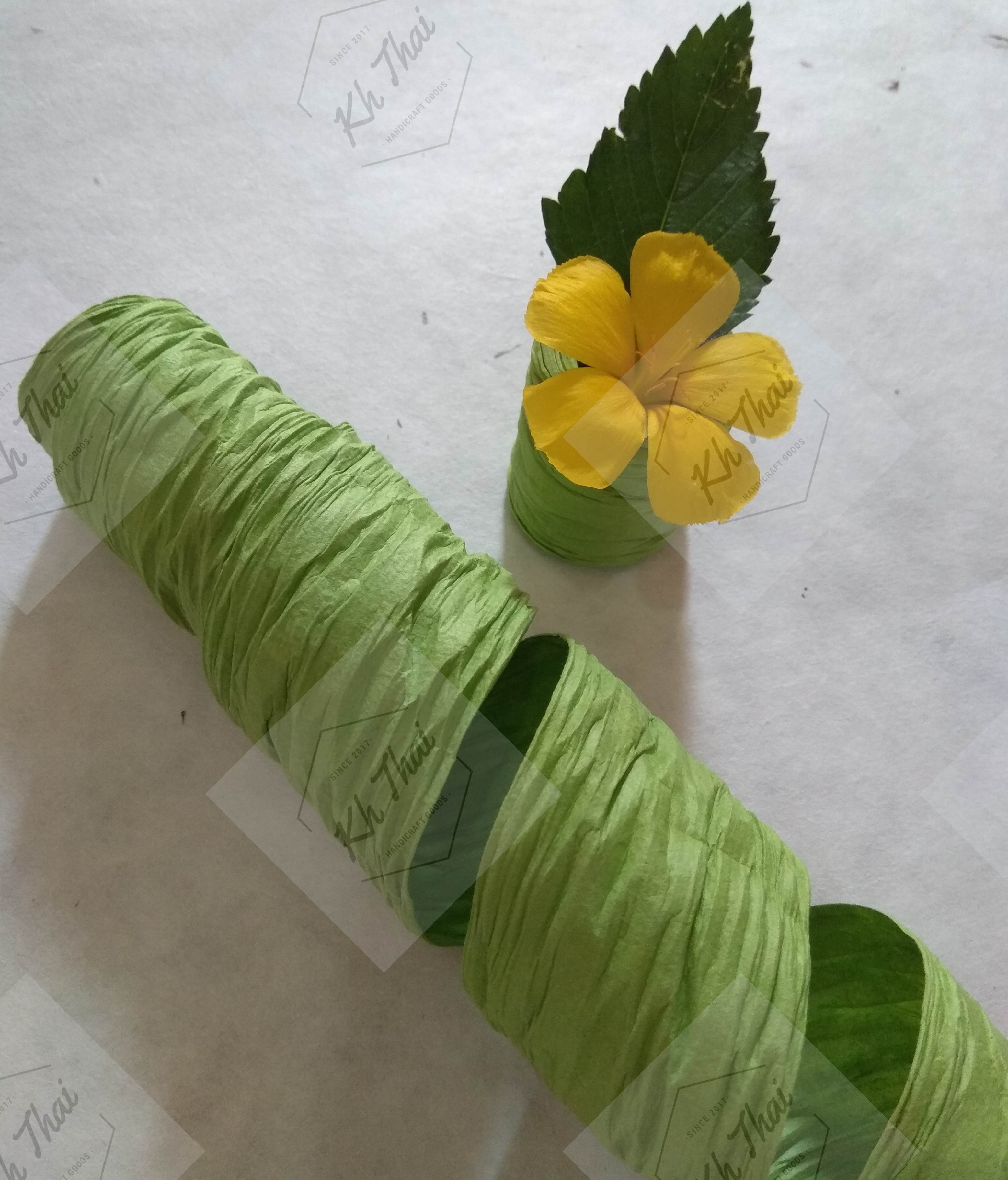 ริบบิ้นกระดาษสาสีเขียว