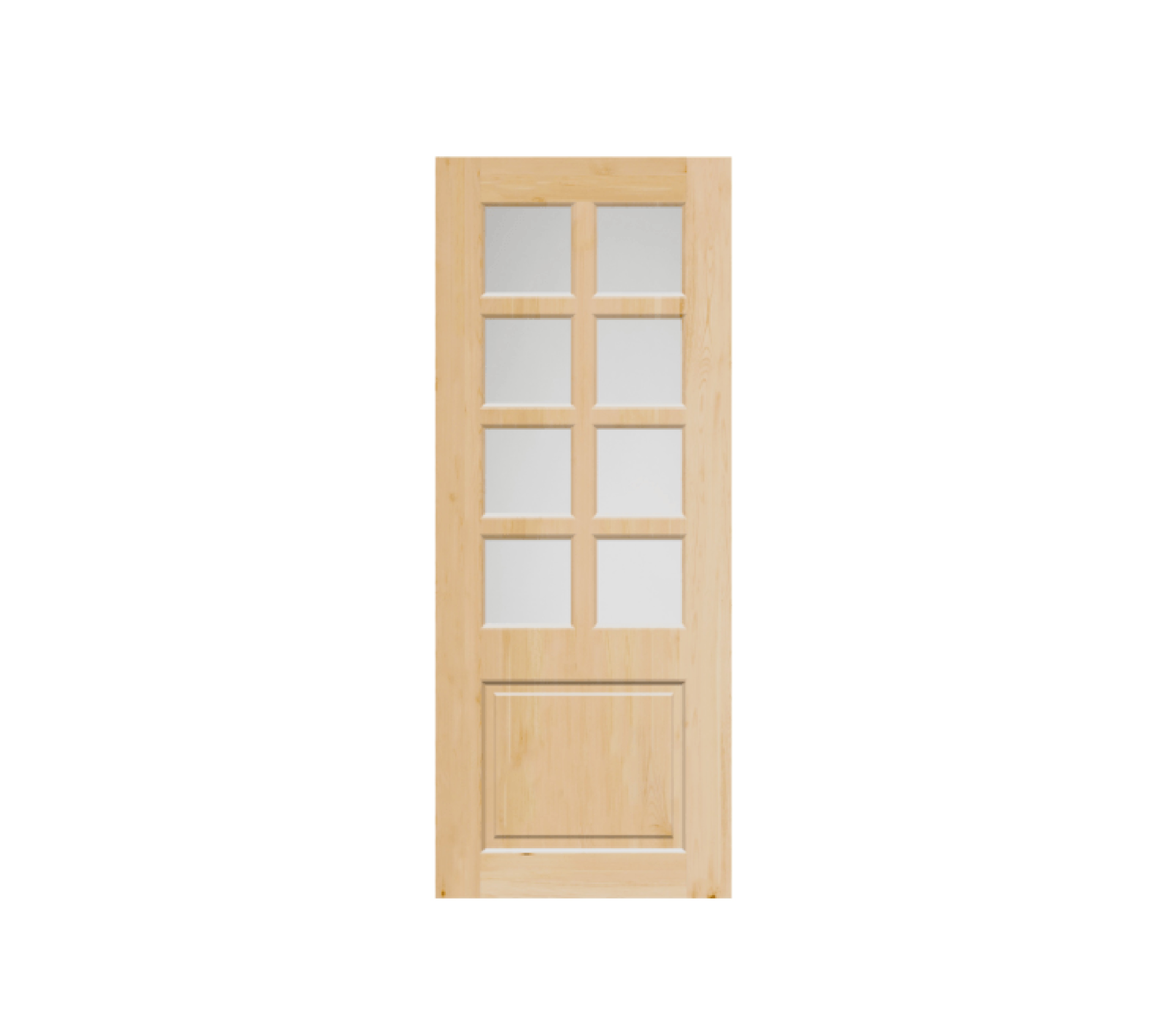 HOLZTUR ประตูไม้สน ลูกฟักพร้อมช่องกระจก PW-G25-2A 80x200ซม.