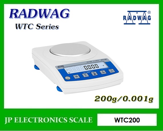 เครื่องชั่งละเอียดสูง200g เครื่องชั่งละเอียด200g เครื่องชั่งคุณภาพสูง200กรัม เครื่องชั่งน้ำหนัก200กรัม เครื่องชั่งน้ำหนัก200g ตาชั่ง200g กิโลดิจิตอล200กรัม เครื่องชั่ง200g*0.001g ยี่ห้อ RADWAG รุ่น WTC200 ขนาดถาดชั่งเส้นผ่าศูนย์กลาง 100 mm.