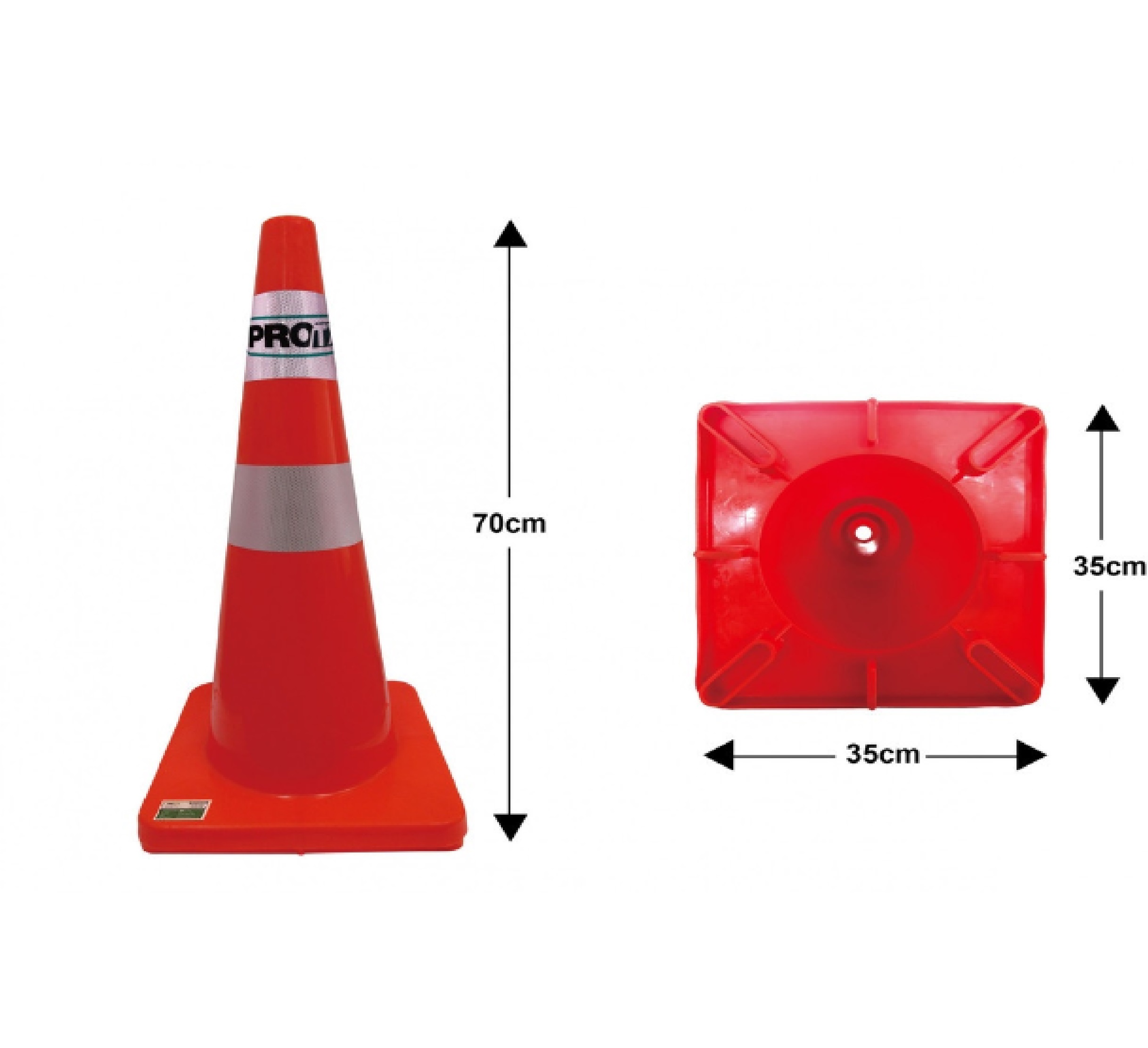Pro-tx กรวยจราจร PVC รุ่น DTA70 ขนาด 70 cm สีส้ม
