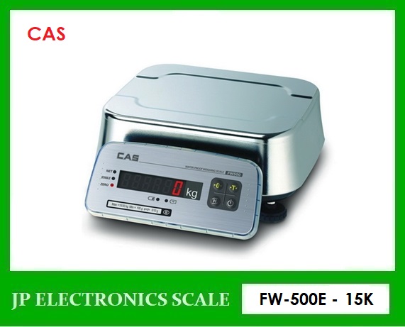 เครื่องชั่งกันน้ำ15กิโลกรัม ตาชั่งกันน้ำ15kg เครื่องชั่งดิจิตอลกันน้ำ15กิโลกรัม เครื่องชั่งดิจิตอล15กิโลกรัม กันน้ำกันความชื้น15kg เครื่องชั่งสแตนเลส15kg เครื่องชั่งน้ำหนักดิจิตอล15kg ค่าละเอียด2g ยี่ห้อ CAS รุ่น FW-500E ขนาดถาด 247*212mm.