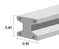 เสาเข็มคอนกรีตอัดแรงตัวไอและสี่เหลี่ยมหน้าตัด 40 ( I40 )
