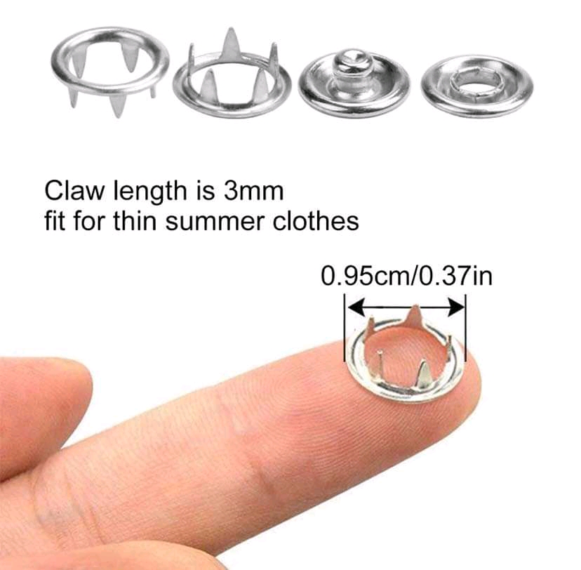 คีมตาไก่ ชุดตอกพร้อมกระดุม 9.5 มม จำนวน 200 ชิ้น