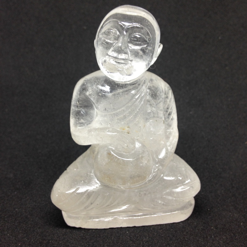 โป่งข่าม (Quartz) พระอุปคุต แก้วเกรดA หน้าตักกว้าง 2" สูง 3"