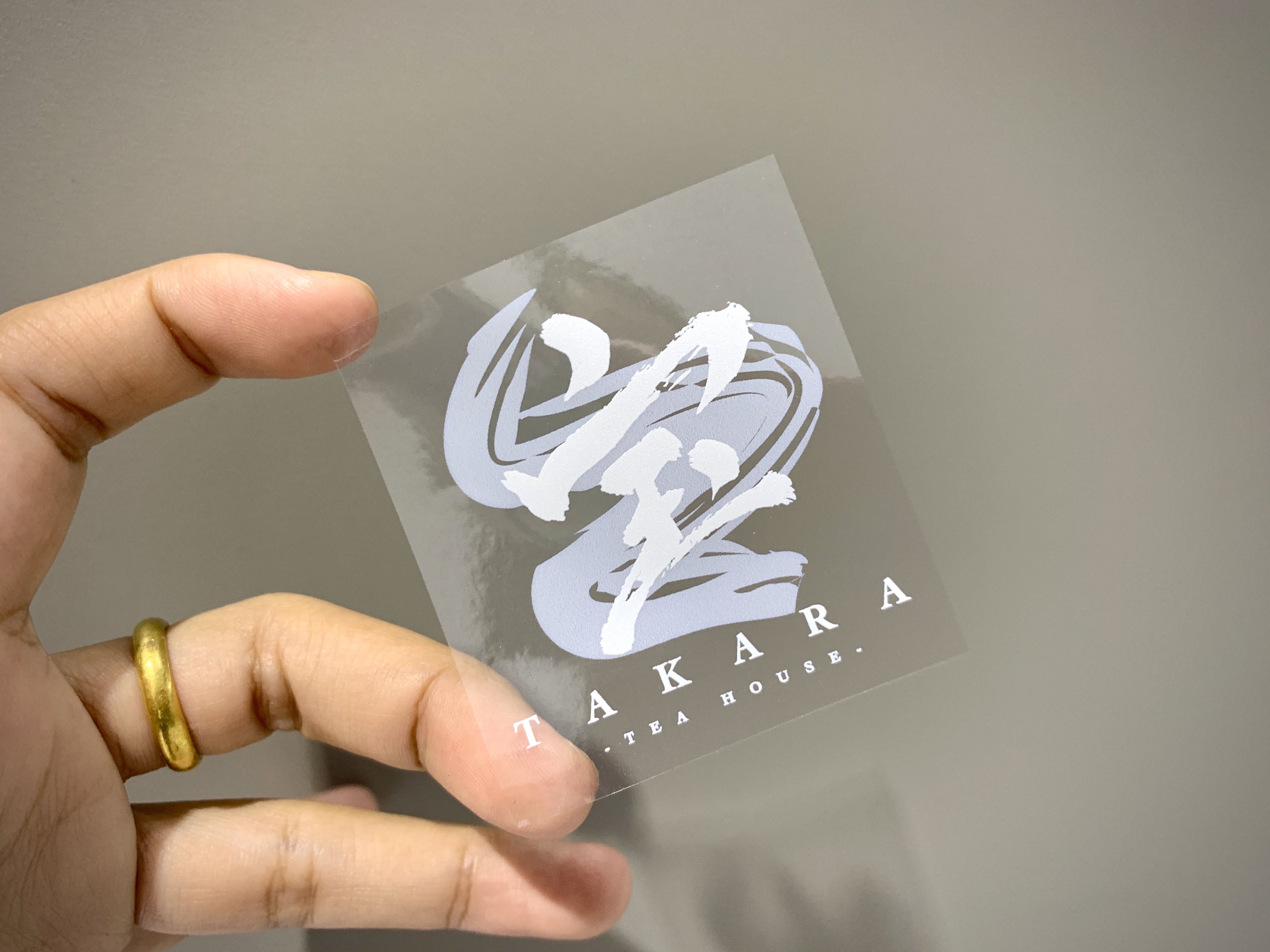 สติ๊กเกอร์ใสรองพื้นหมึกขาว หมึกขาว พิมพ์หมึกขาว