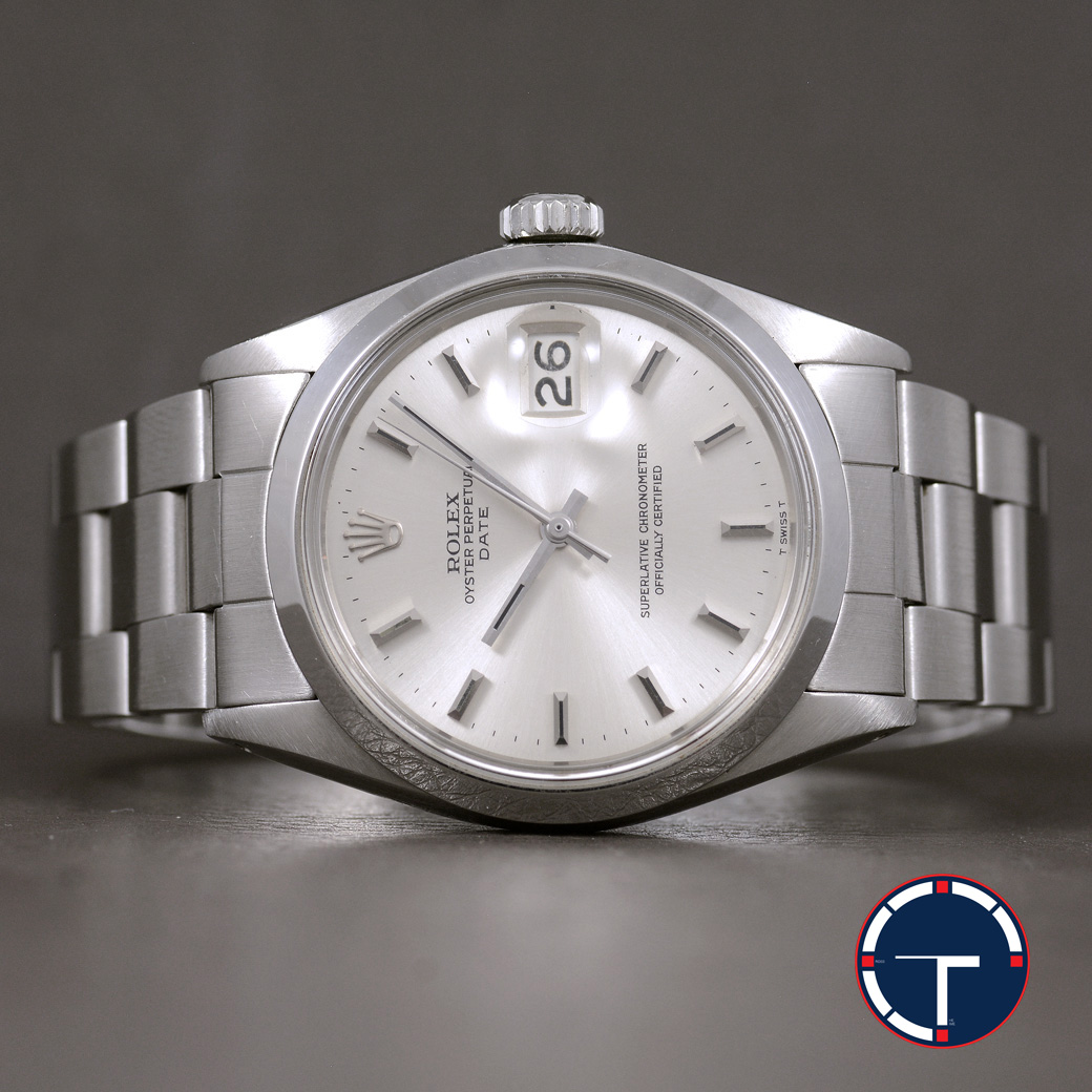 Rolex Date Ref.1500 หน้าปัดสีเงิน สายOysterแท้ ปี1974 Automatic ขนาด 34 mm