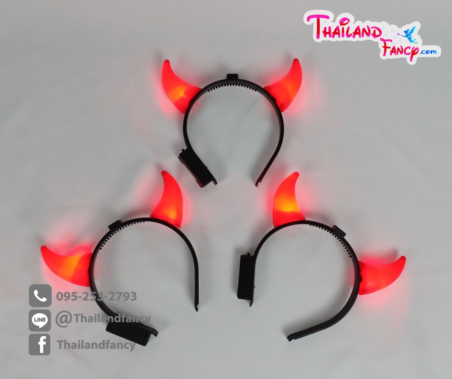 อุปกรณ์แฟนซี Halloween Accessories เขาไฟเดวิลเรืองแสง เขาเดวิลไฟกระพริบ