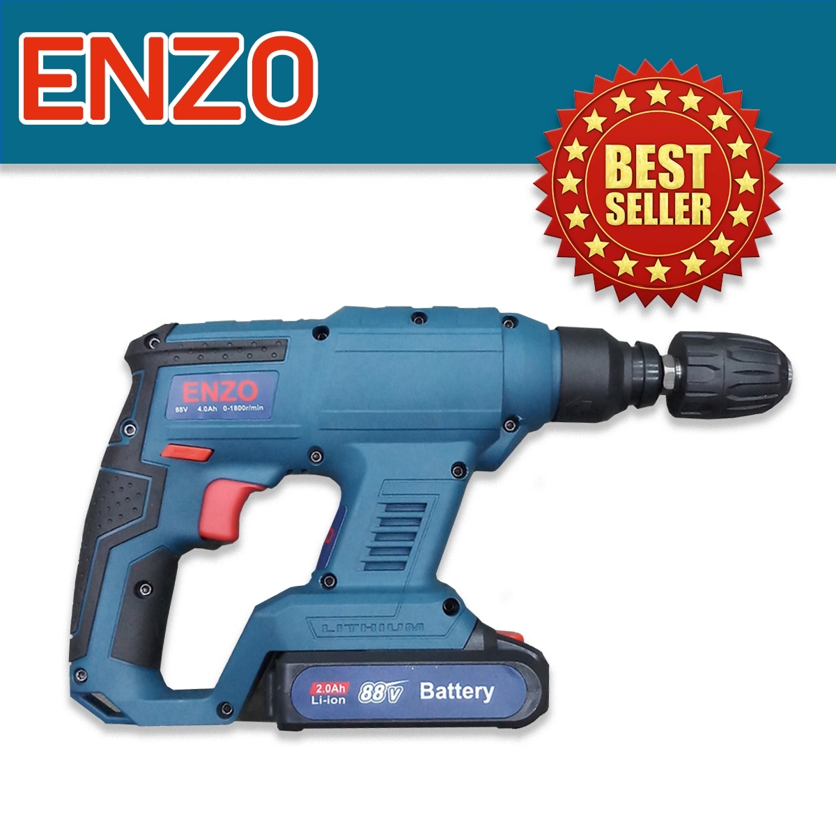 สว่านโรตารี่ไร้สาย ยี่ห้อ ENZO 88V 2 ระบบ