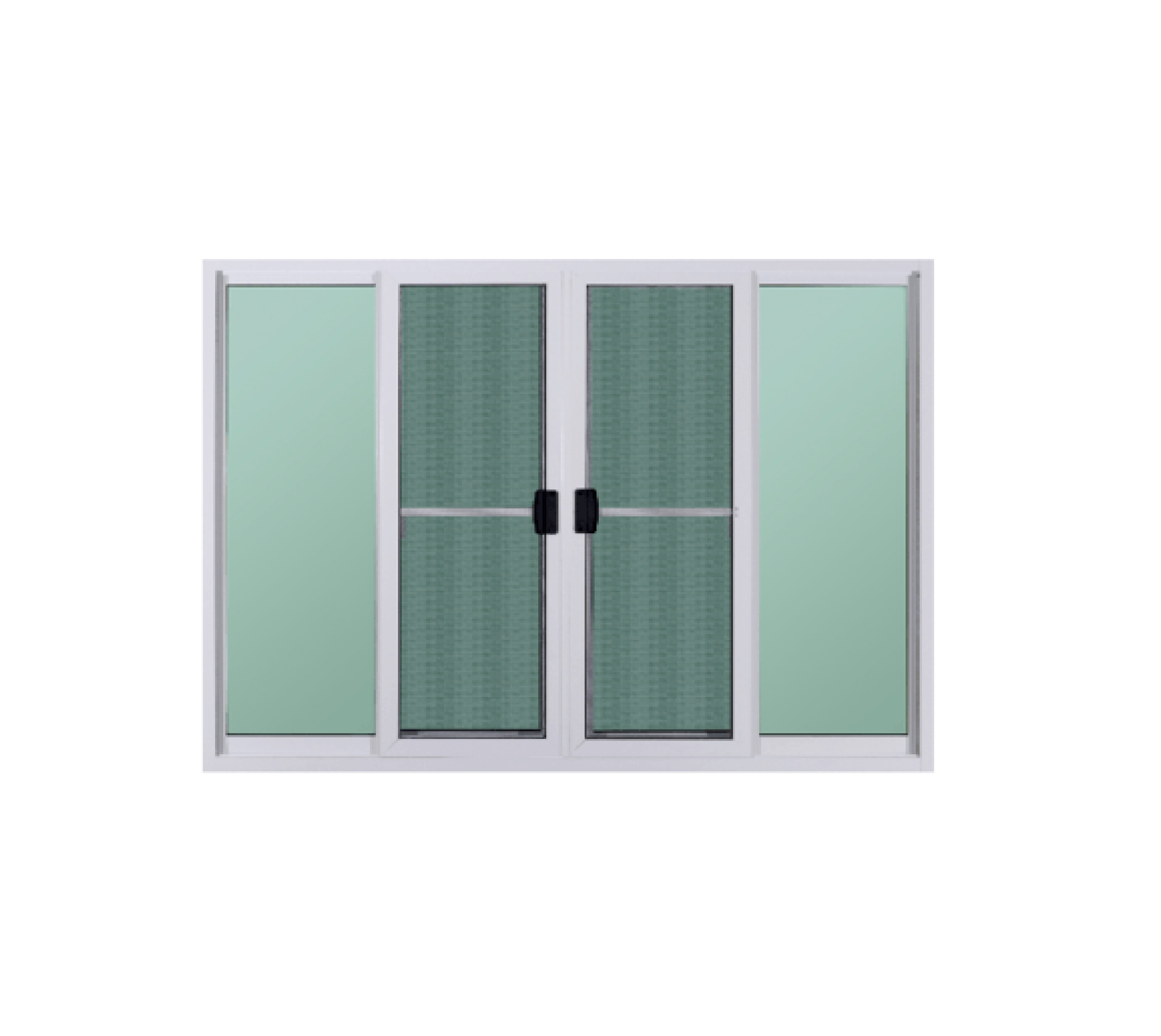 A PLUS หน้าต่างอะลูมิเนียม บานเลื่อน FSSF 150x110ซม. สีขาว พร้อมมุ้ง