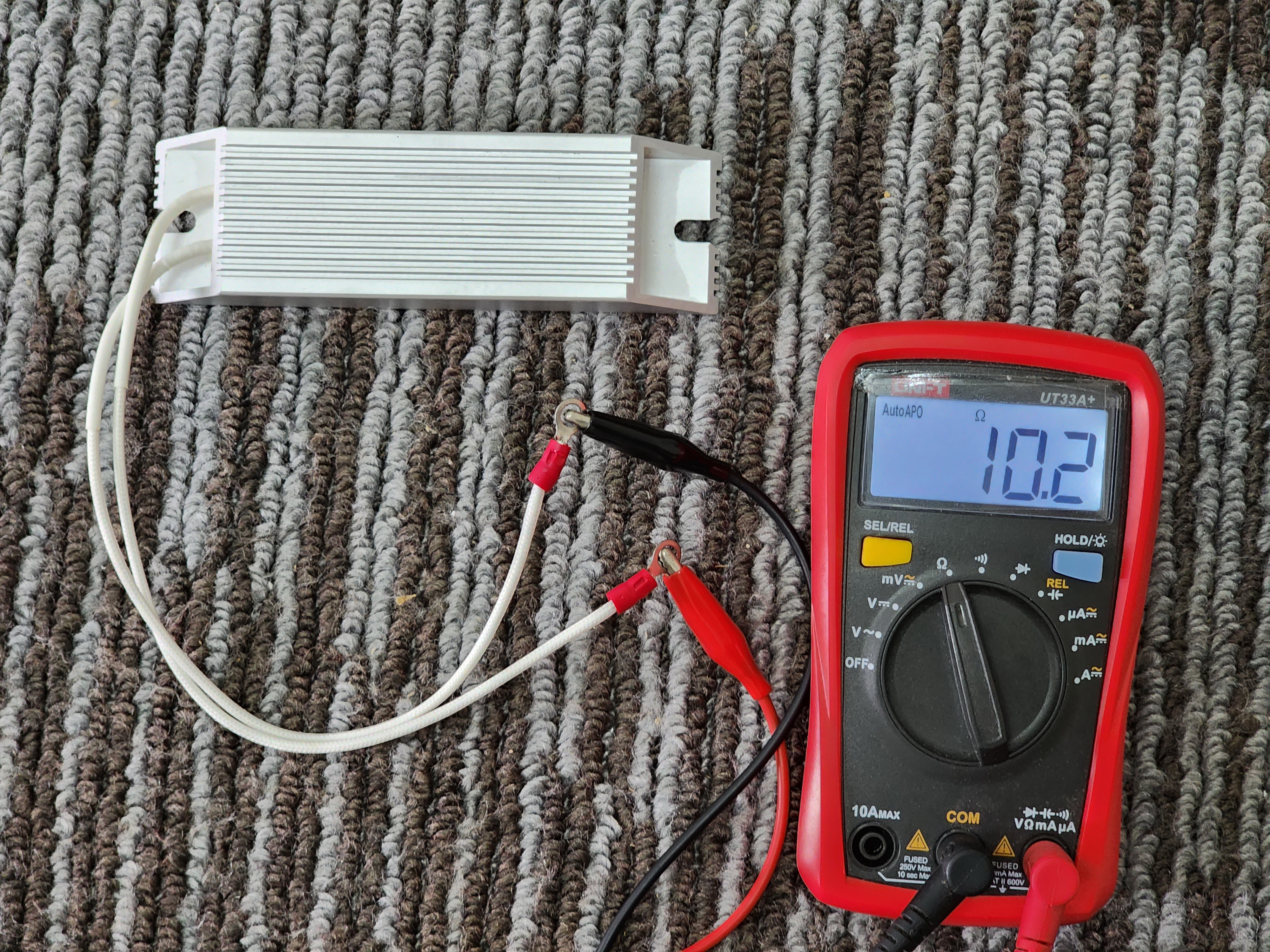 วัดตัวต้านทาน 10 Ohm 100W