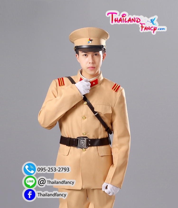 ชุดเช่าแฟนซีผู้ชาย ชุดเช่าทหารญี่ปุ่น ชุดเครื่องแบบทหารโกโบริ ชุดทหารสงครามโลก ชุดเช่านายทหารญี่ปุ่นสีกากีรุ่นกางเกงเดฟ