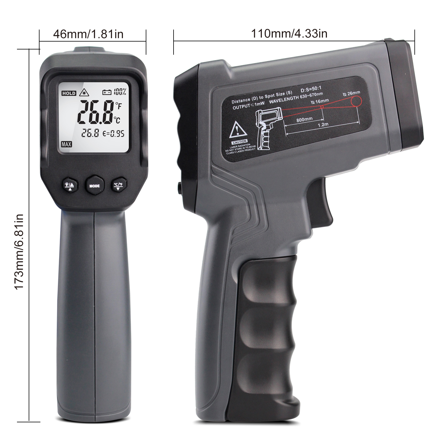 เครื่องวัดอุณหภูมิแบบอินฟราเรด (IR Thermometers) GuGear รุ่น GG-IRT-550