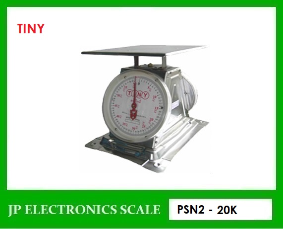 เครื่องชั่งสแตนเลส2หน้า ตาชั่งสปริง2หน้า กิโลสปริงกันน้ำ20kg เครื่องสปริงเกรด 304 เครื่องชั่งแบบมีกลไกล20กิโล เครื่องชั่งสแตนเลส 20kg ค่าละเอียด 100g เครื่องชั่งเข็มสแตนเลส20kg*100g ยี่ห้อ TINY รุ่น 100% 2หน้า PSN2 จานแบนขนาด 345*345mm.