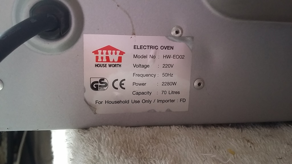 ซ่อมเตาอบไฟฟ้า ยี่ห้อ HOUSE WORTH รุ่น HW-EO02 อาการไม่ร้อน