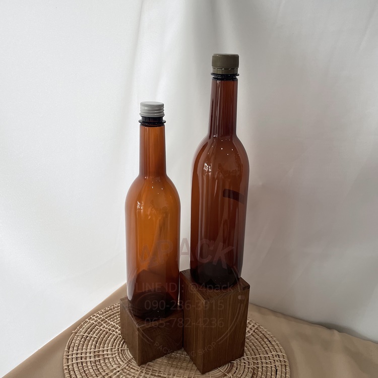 ขวดพลาสติกPET 750ml รุ่นน้ำหวาน สีชา