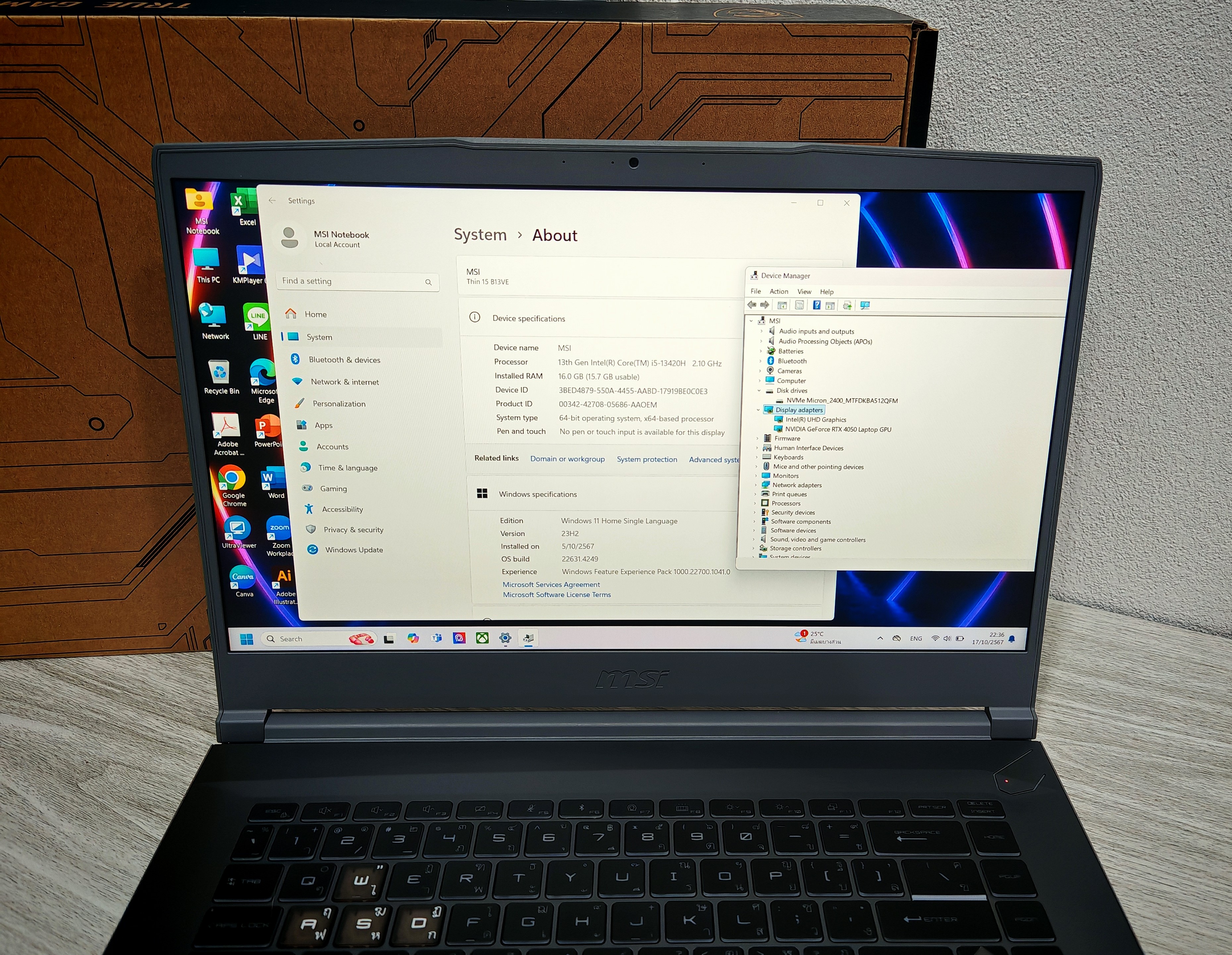 MSI Thin 15 B13VE-1608TH