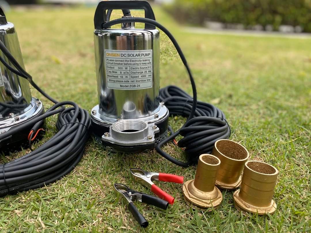 ไดโว่แสตนเลส มีให้เลือก 12V และ 24V สายยาว 5 เมตร ท่อ 3 ขนาด