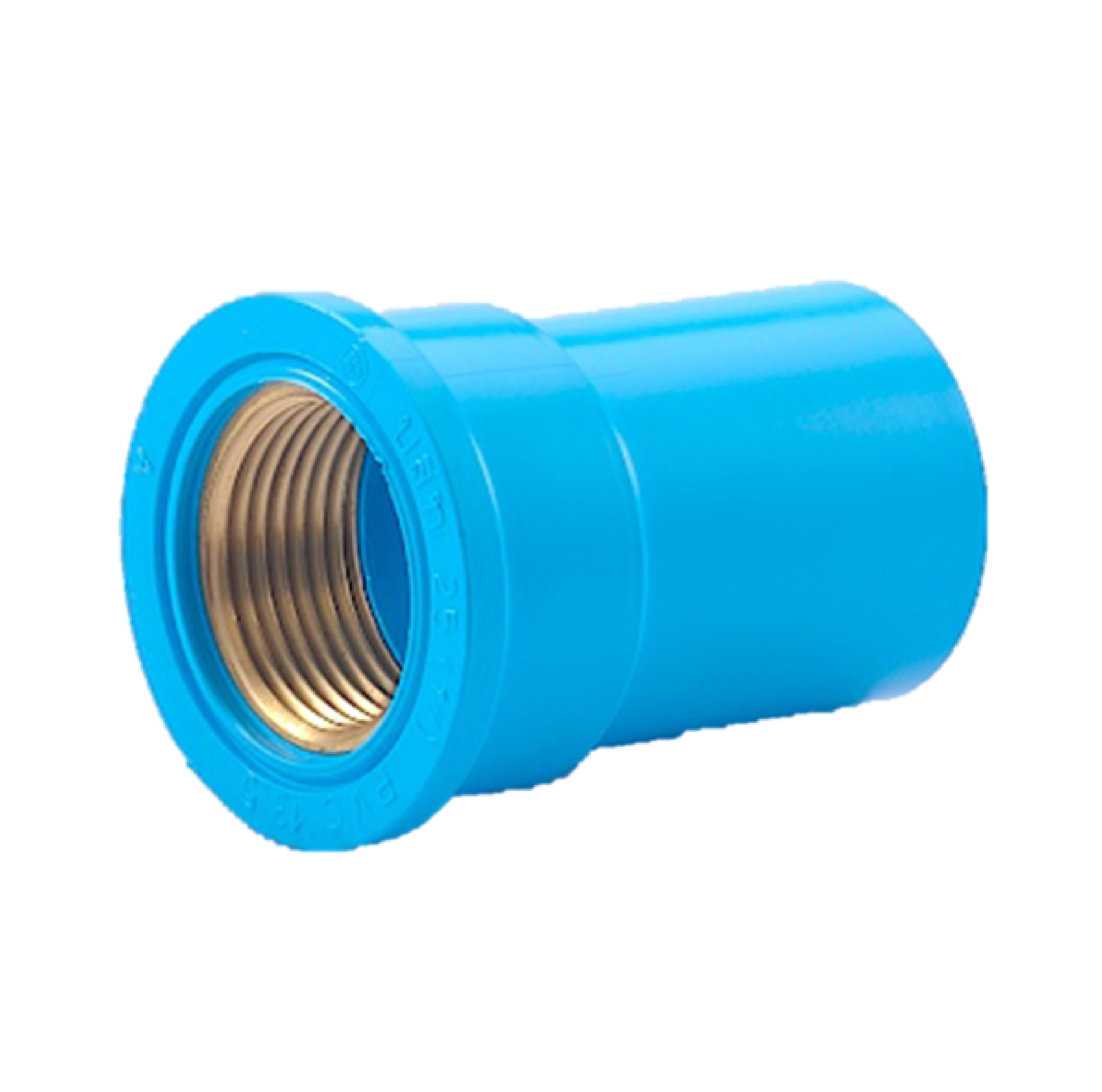 ข้อต่อตรงเกลียวในทองเหลือง-หนา ฟ้า BRASS FAUCET SOCKET-WS B