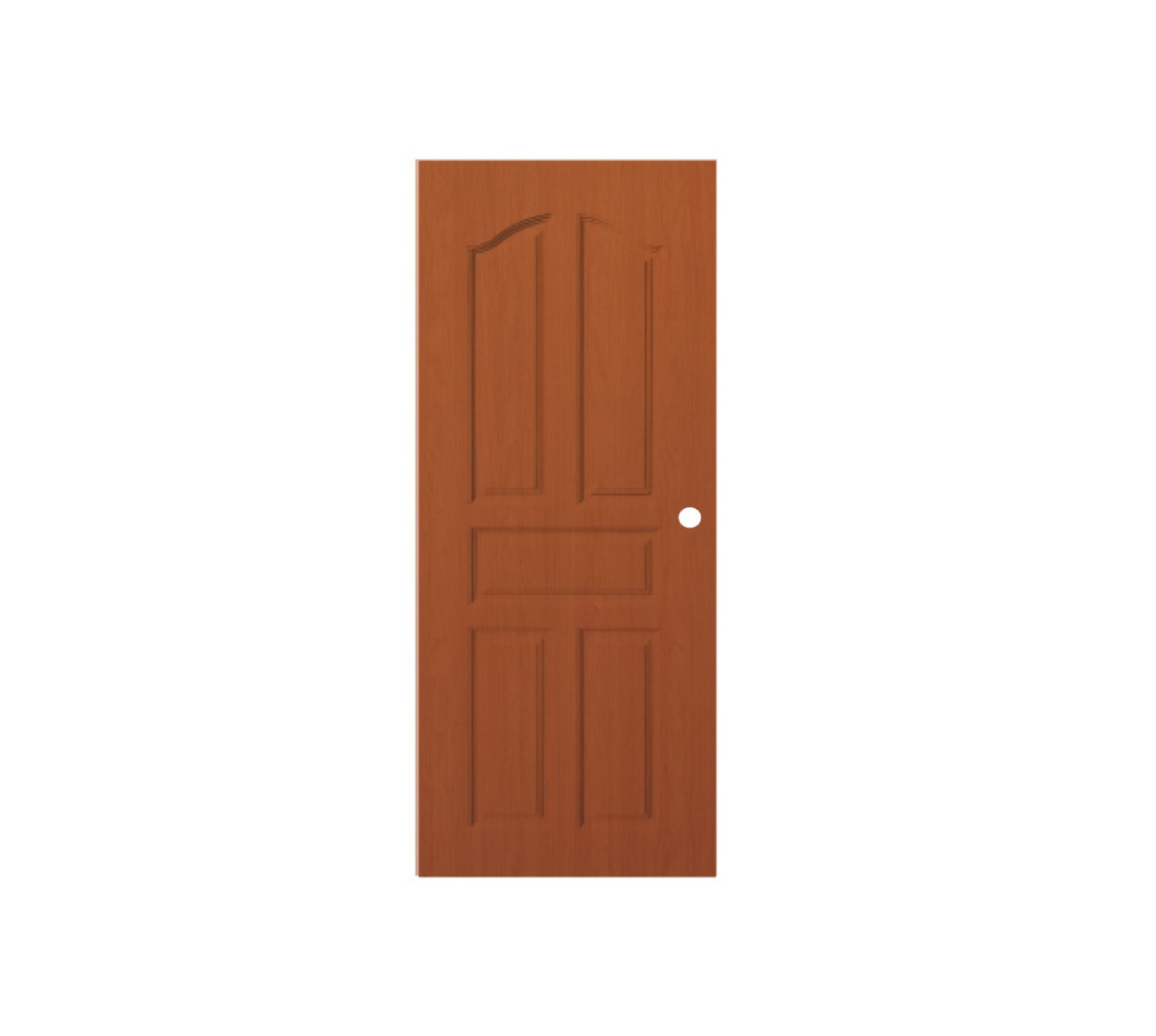 WELLINGTAN ประตูยูพีวีซี บานทึบ 5ฟักปีกนก REVO LWNR001 80x200ซม. ORANGE TEAK