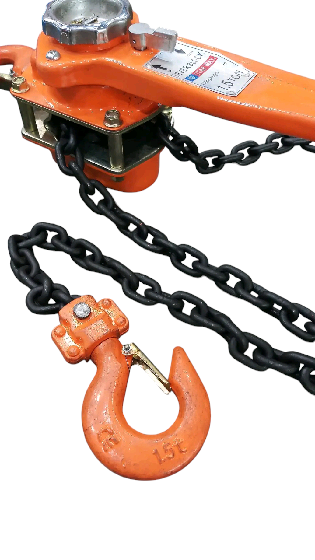 รอกโซ่มือโยก 1.5 ตัน ยี่ห้อ STARWAY โซ่ยาว 1.5 เมตร (กำมะลอ)