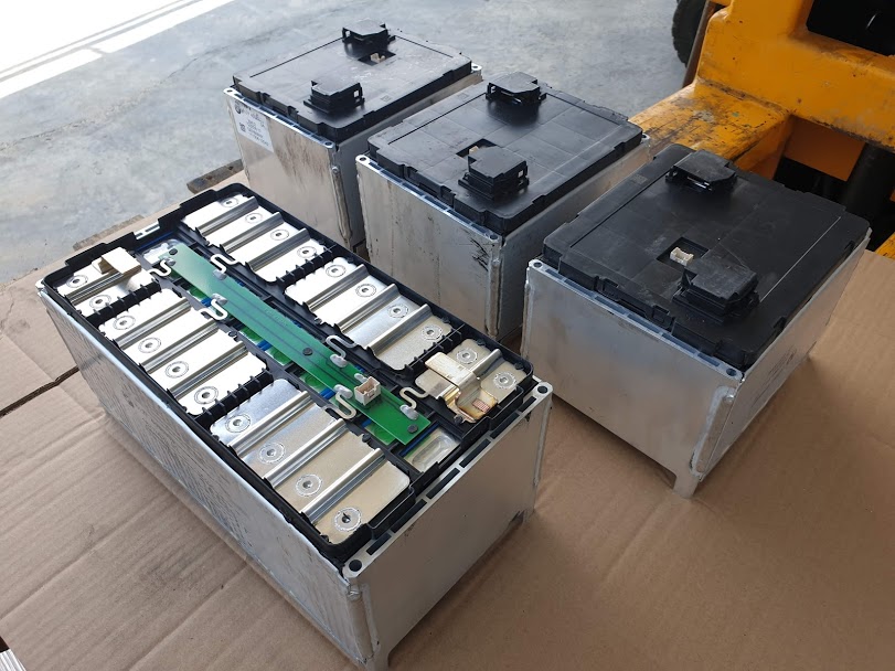 BMW lithium battery dissembled from BMW car