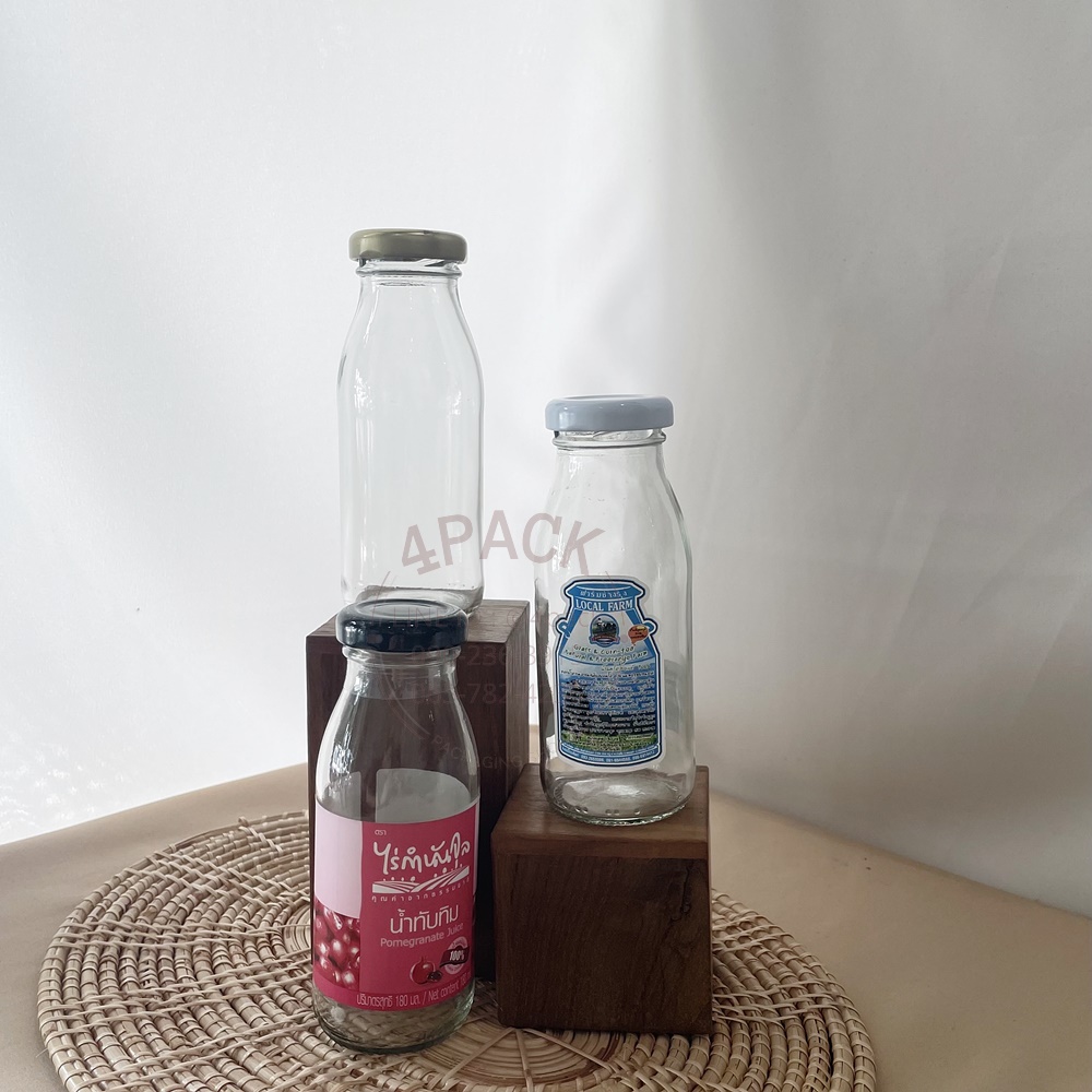 (กล่องละ88ใบ)ขวดแก้ว180ml+ฝาเกลียวล็อค38mm ราคาใบละ6.30บ.
