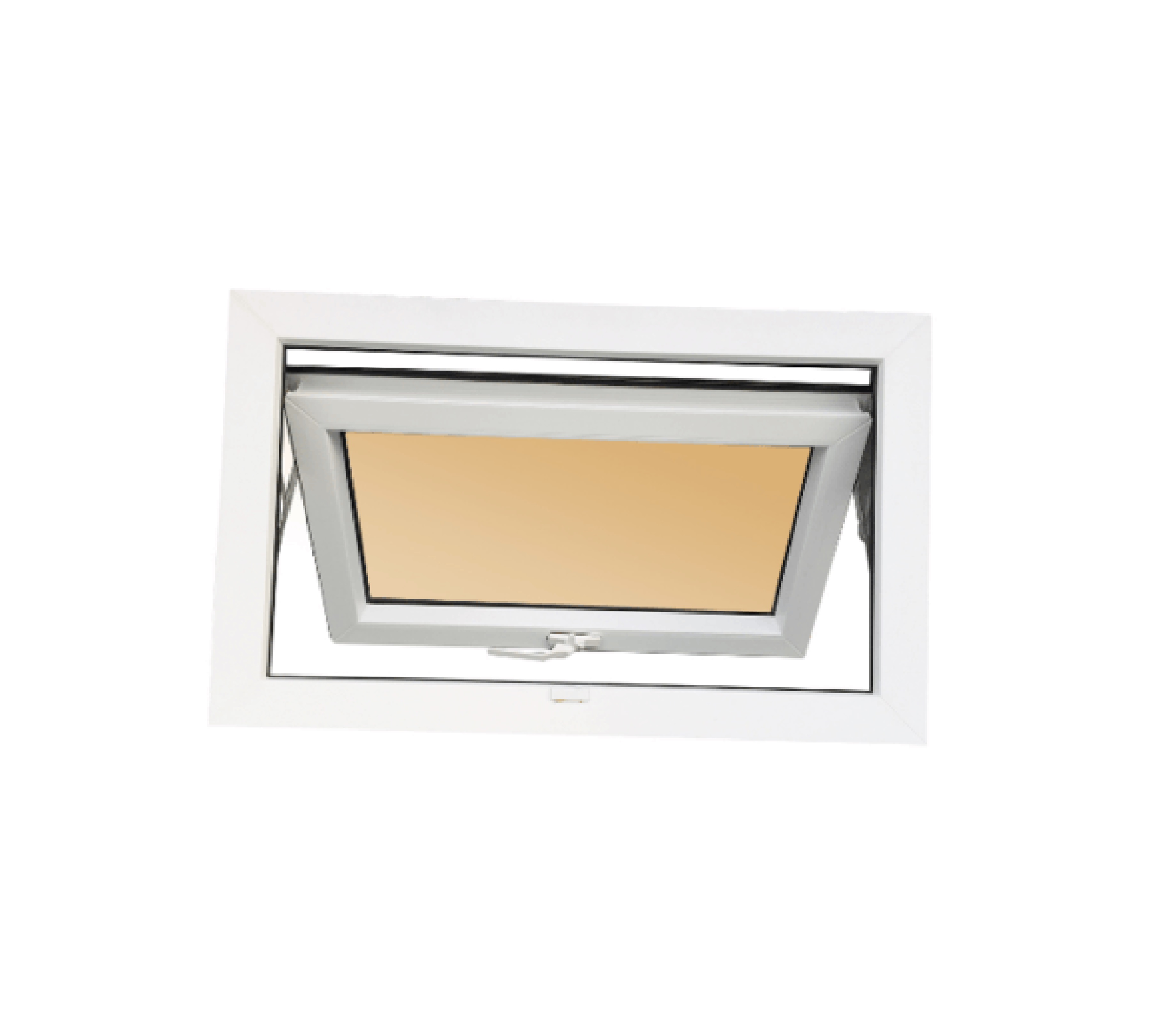 WELLINGTAN หน้าต่างไวนิล บานกระทุ้ง (2-T) BW4002 80x50cซม. สีขาว-น้ำตาล พร้อมมุ้ง