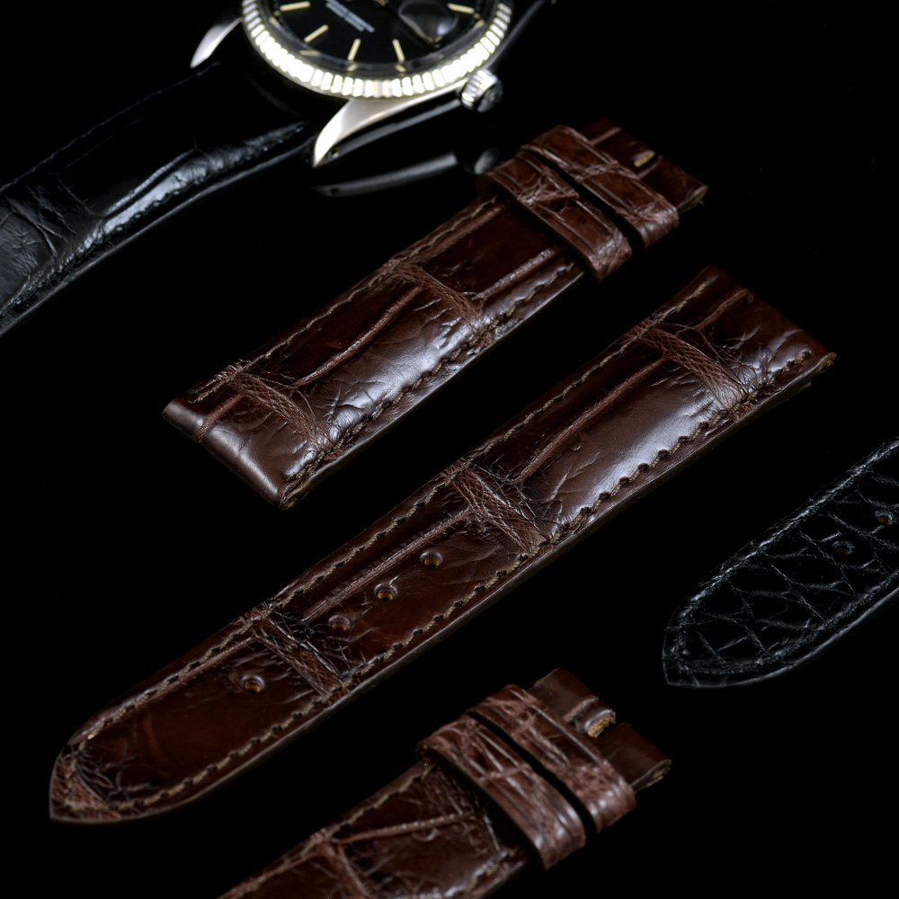 สายหนังจระเข้แท้ (Crocodile) เกรดสั่งตัด ขนาด 18 ,19 ,20 mm