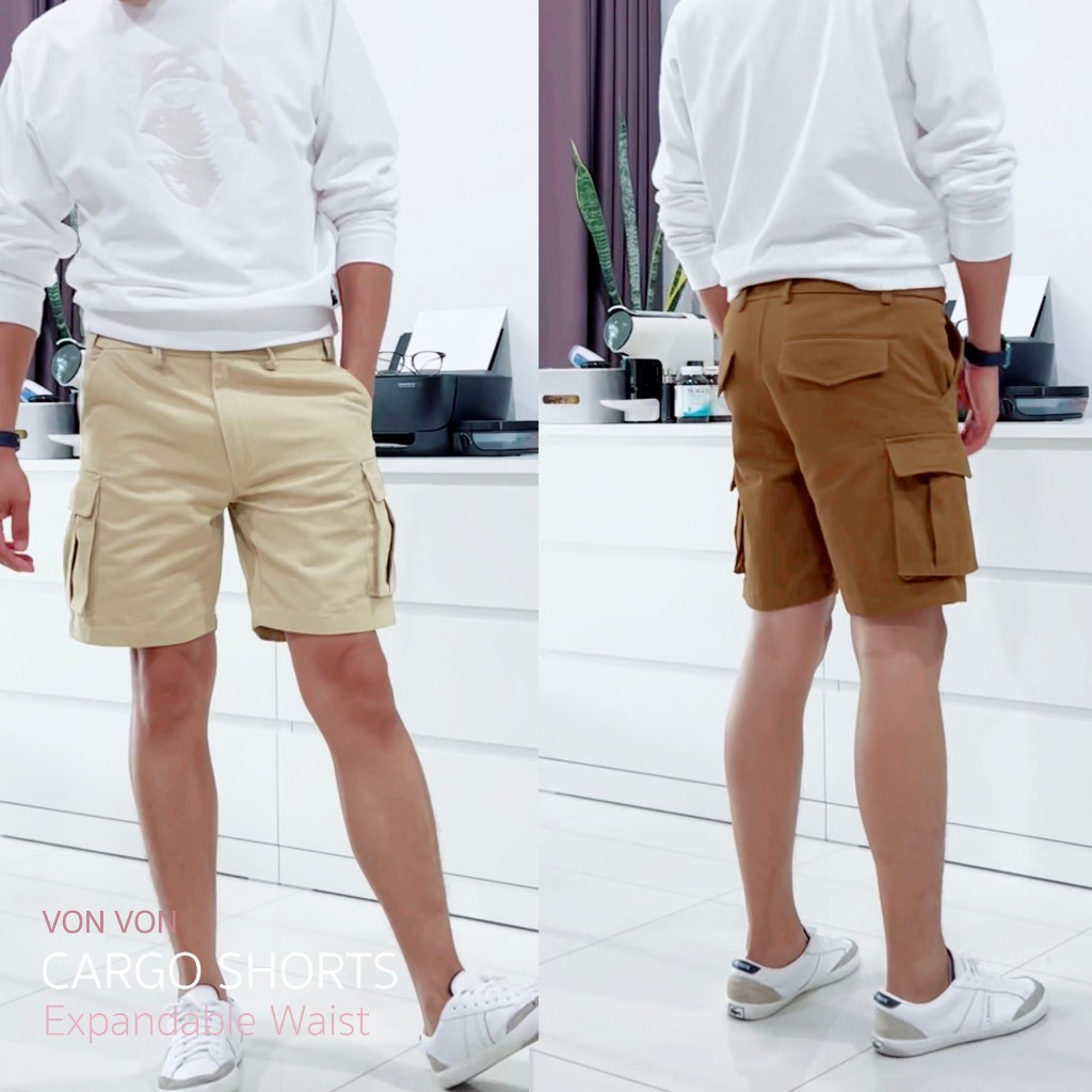 [VON VON] ขาสั้นคาร์โก้ เอวขยาย
