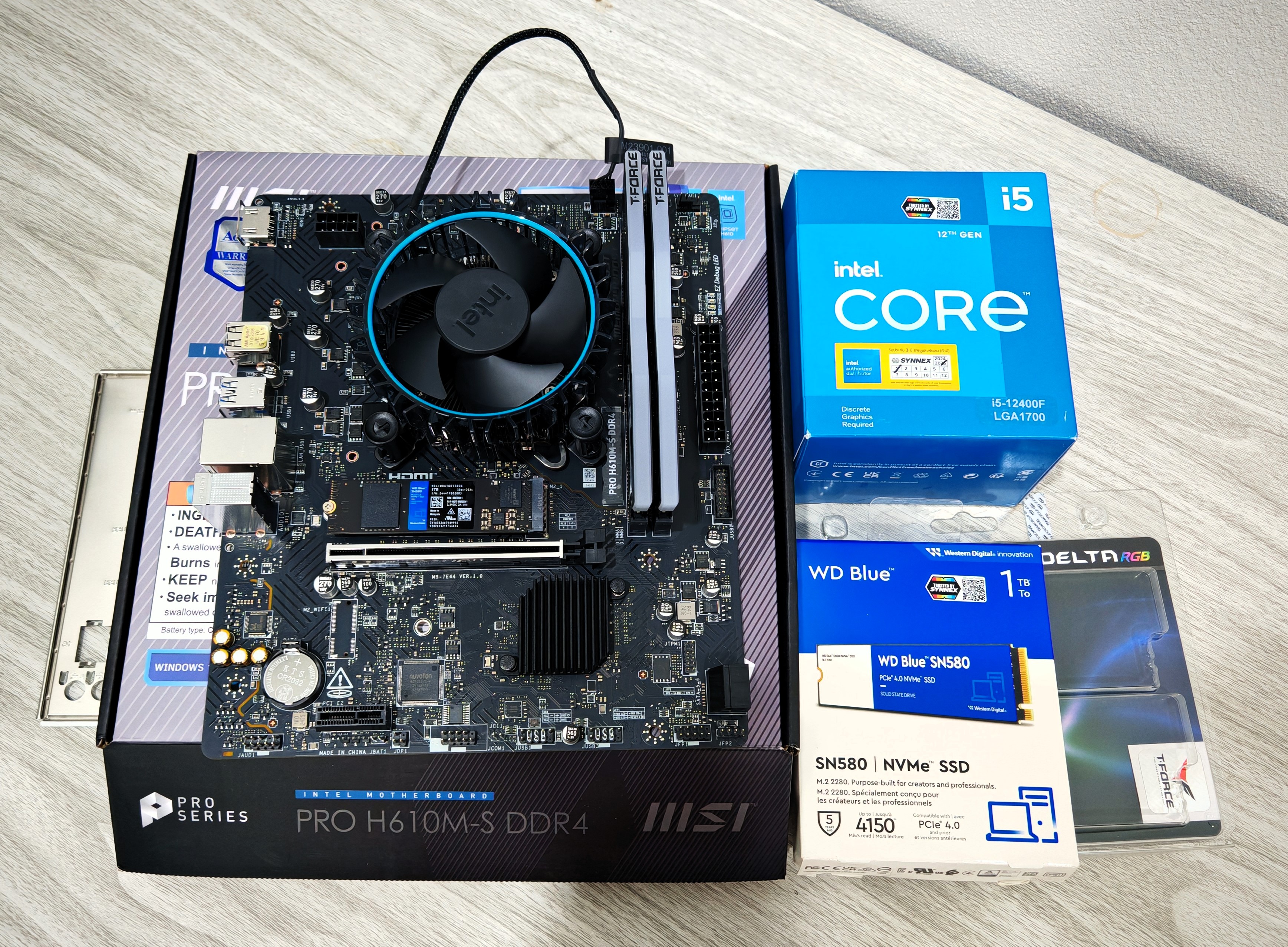 เซ็ตมัดรวม บอร์ด H610M + i5 12400F + DDR4 32GB + M.2 1TB
