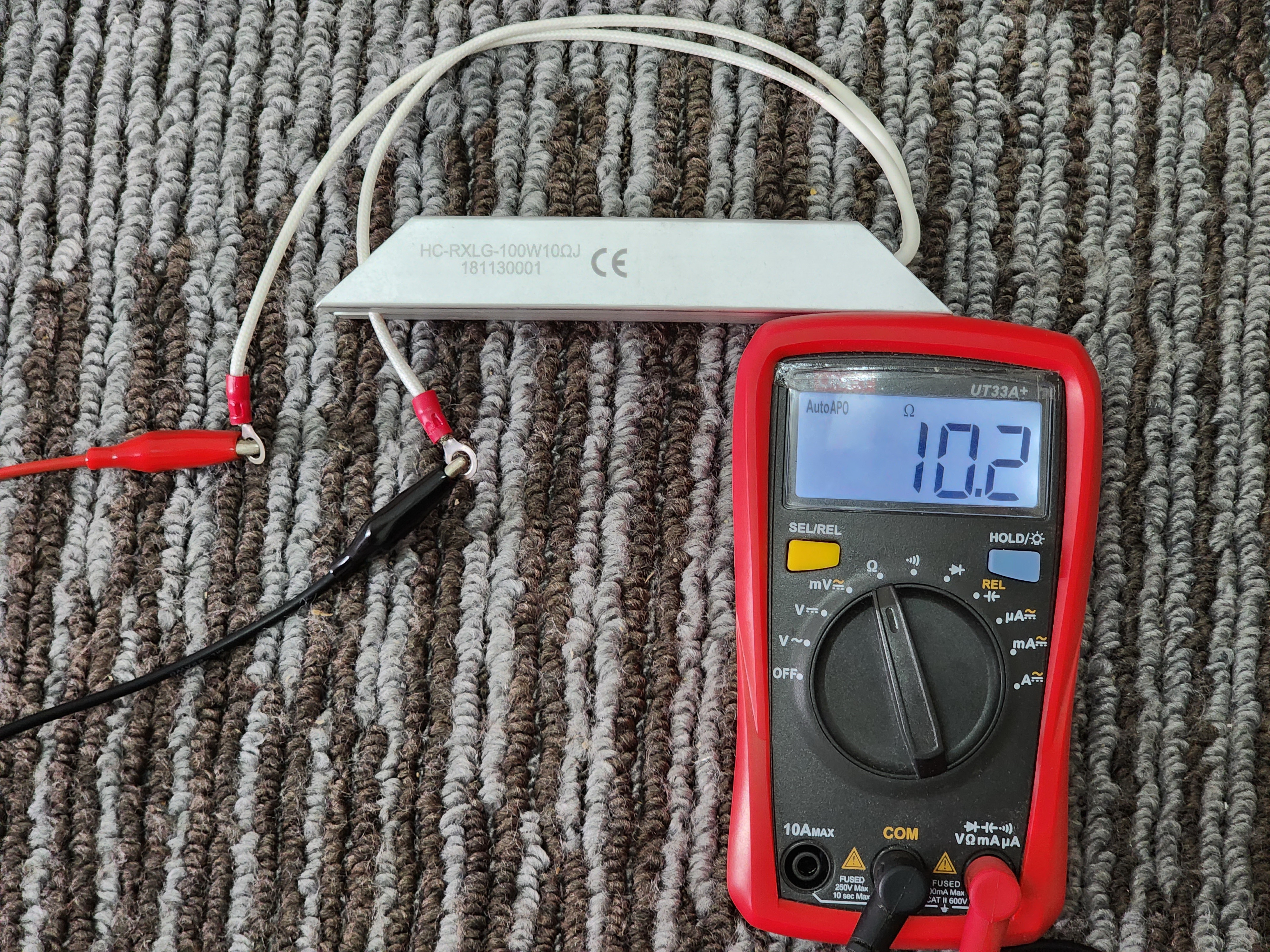 วัดตัวต้านทาน 10 Ohm 100W