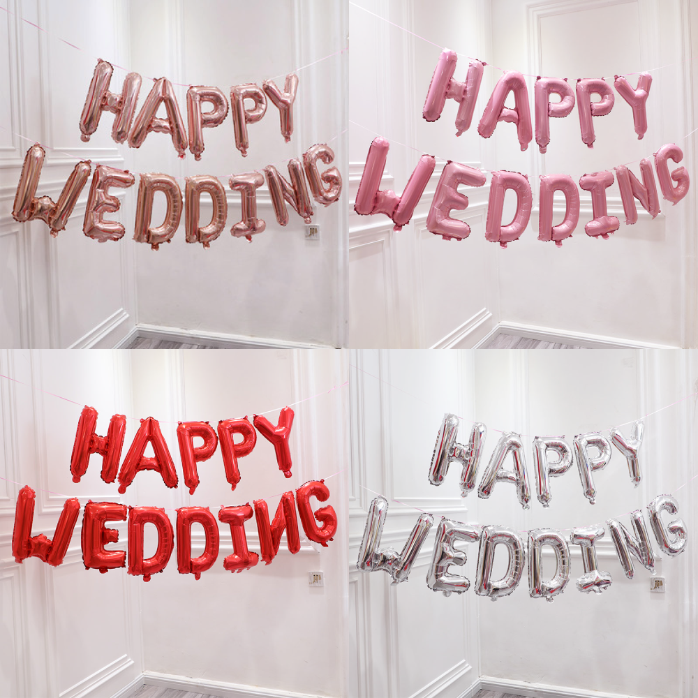 ฟอยล์เซ็ท HAPPY WEDDING ขนาด 16 นิ้ว A