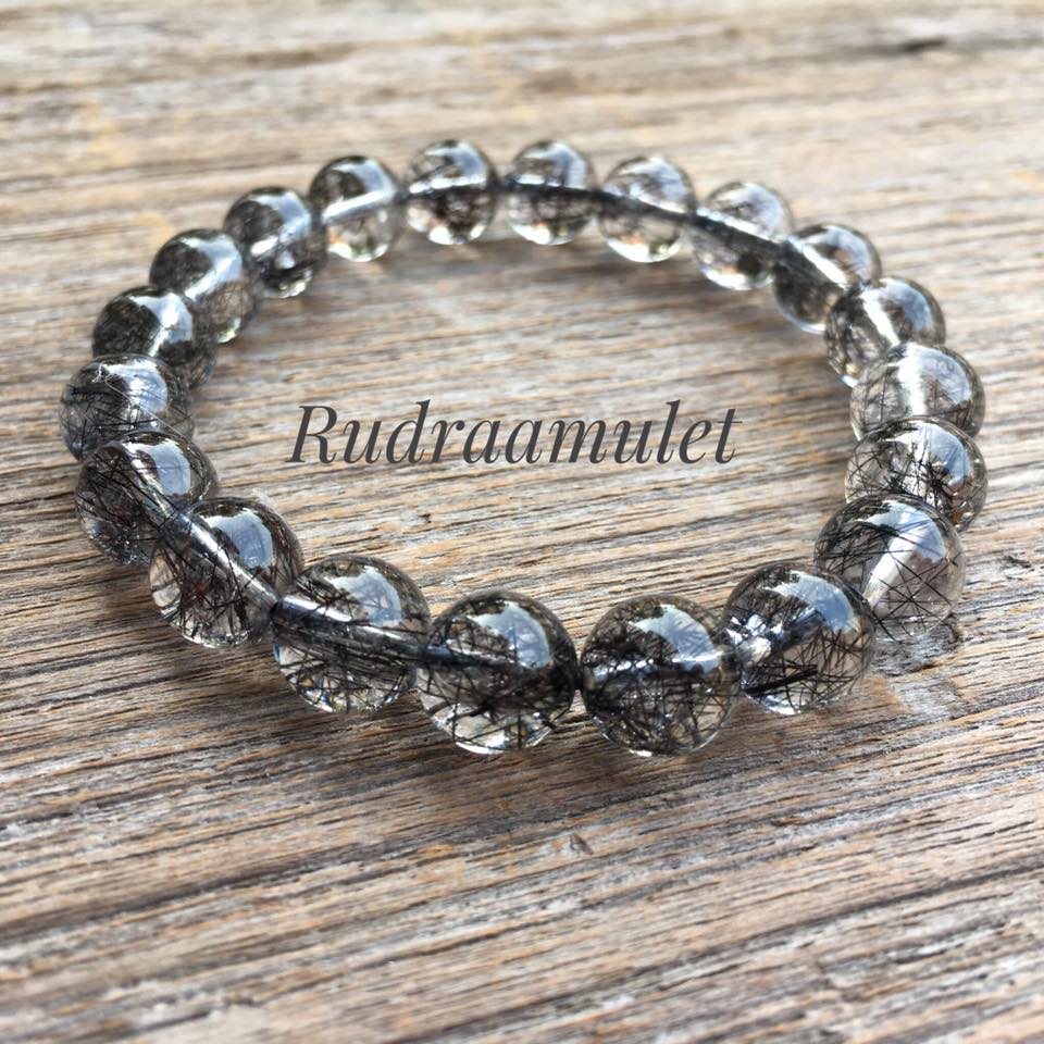ไหมดำควอตซ์ใส (Black Rutilated Quartz) 9mm