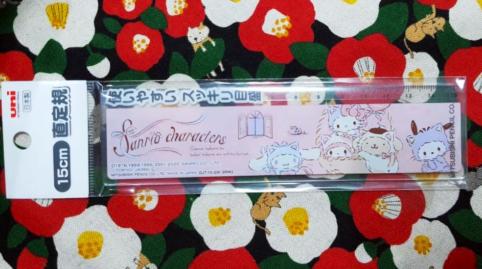 ไม้บรรทัด รวมตัวละคร ซานริโอ้ ของแท้จากญี่ปุ่น Sanrio Characters TOKYO JAPAN MADE IN JAPAN UNI mitsubishi pencil 15 cm