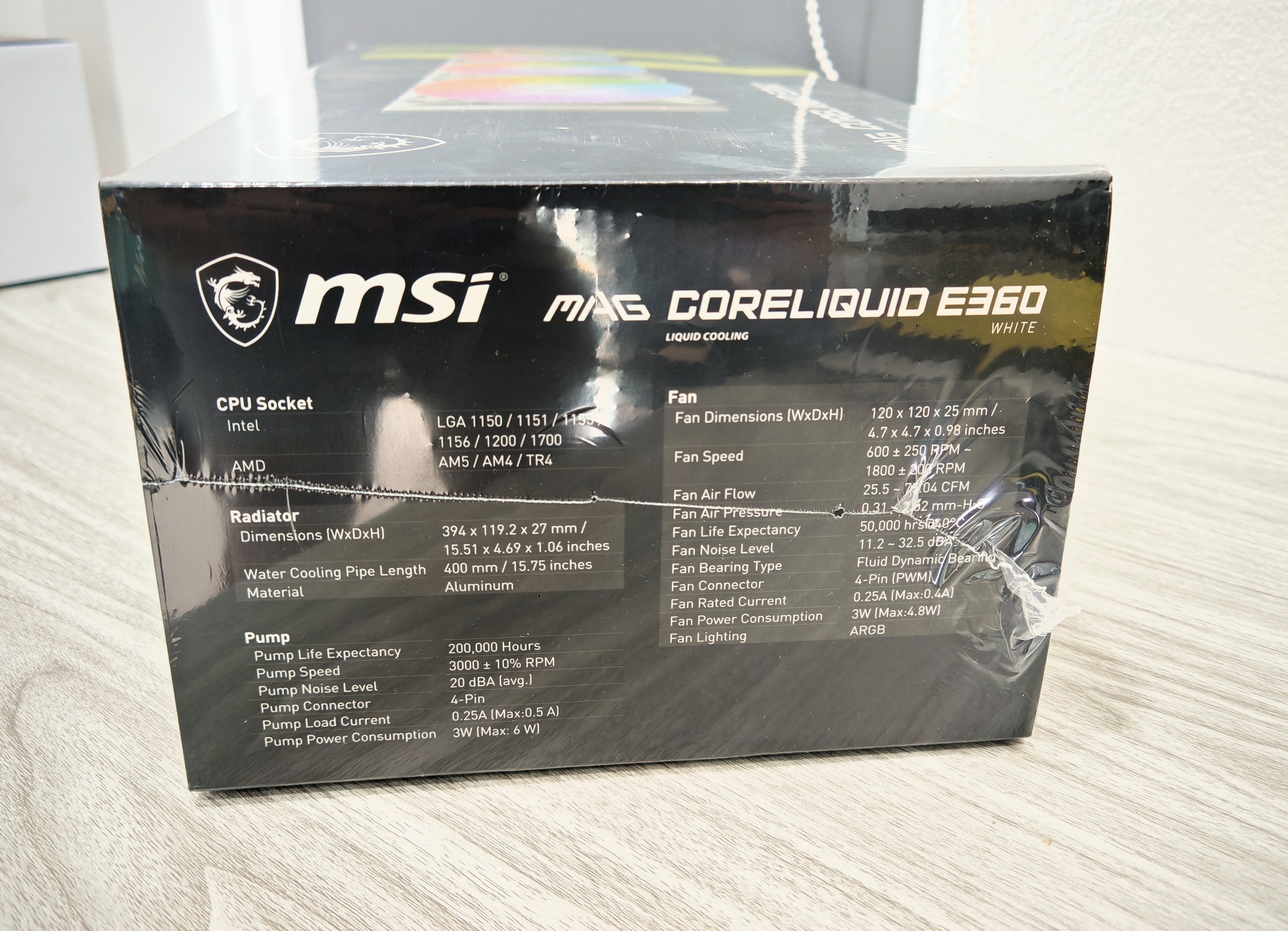 CPU Liquid Cooling MSI MAG CORELIQUID E360 WHITE