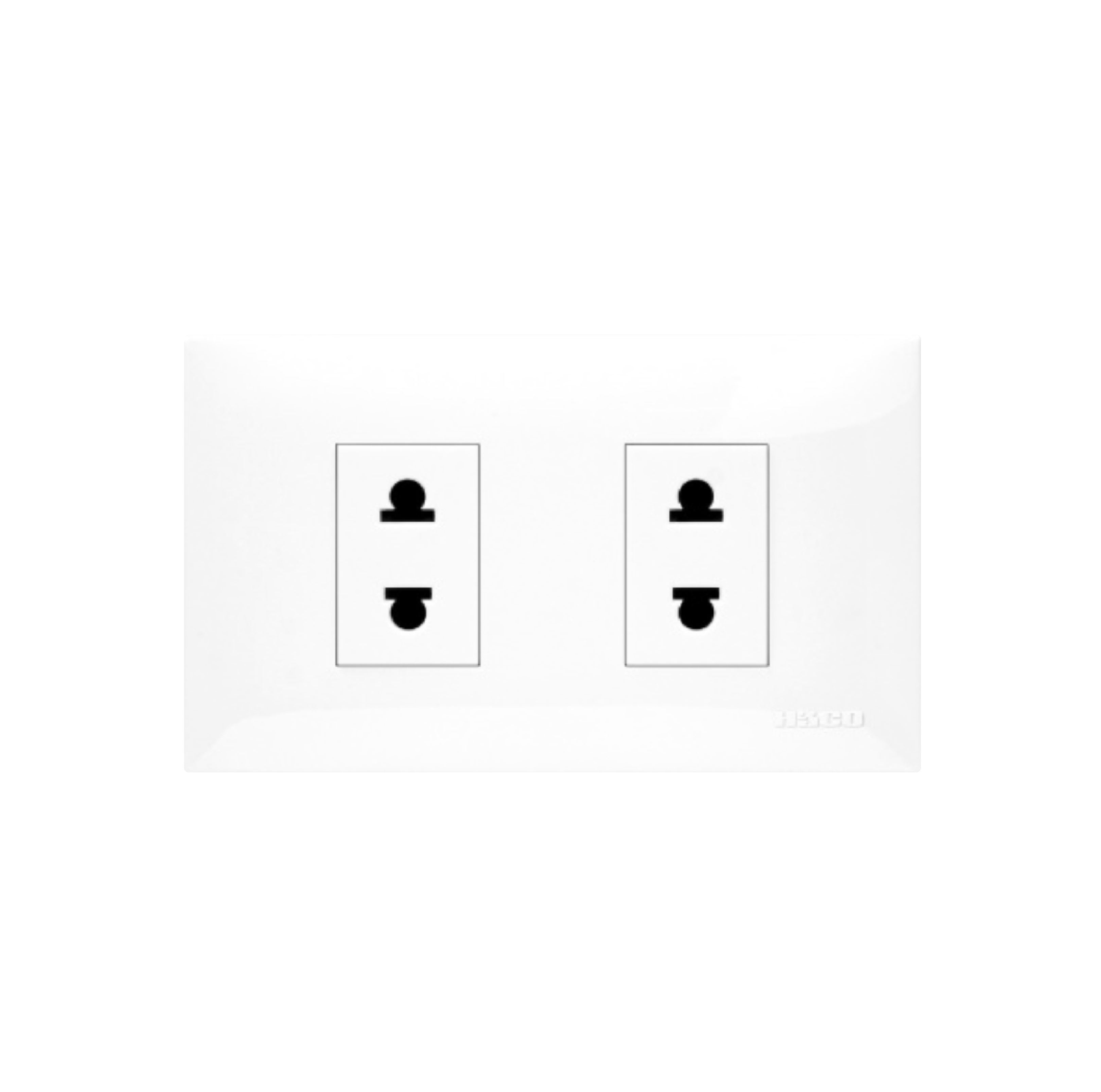 เต้ารับ 2 ขา 2 ช่อง พร้อมแผงหน้ากาก HACO IC-R20