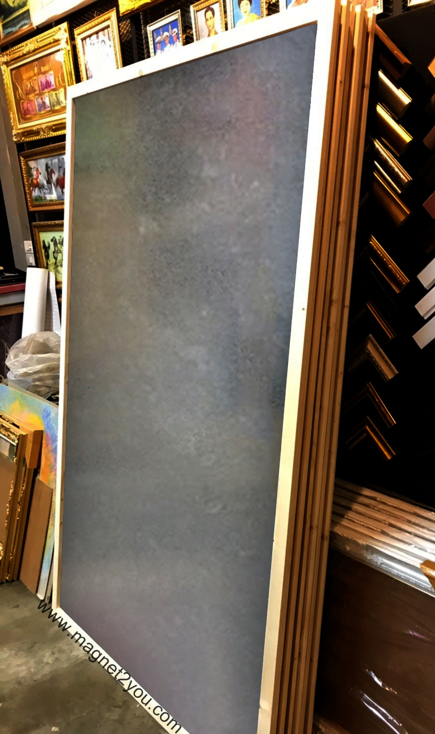 กระดานบรอนซ์ 120x240 ติดผนัง (โครง 4 MM) กรอบไม้สนเลือกสีได้